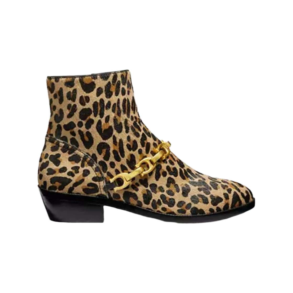 (W) 코치 레오파드 프린트 알렌 부티 블랙 베이지((W) Coach Allen Bootie with Leopard Print Black Beige)