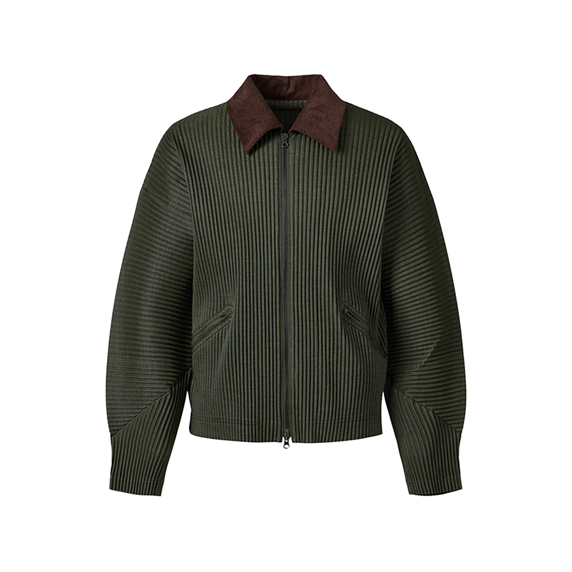 몽플리쎄 여성[공용] 코듀로이 카라배색 데님 보머 플리츠 자켓 카키(Monplisse Unisex Coduroy Collar Denim Bomber Pleats Jacket Khaki)
