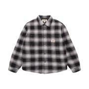 Stussy Quilted Plaid Shirt Jacket Grey