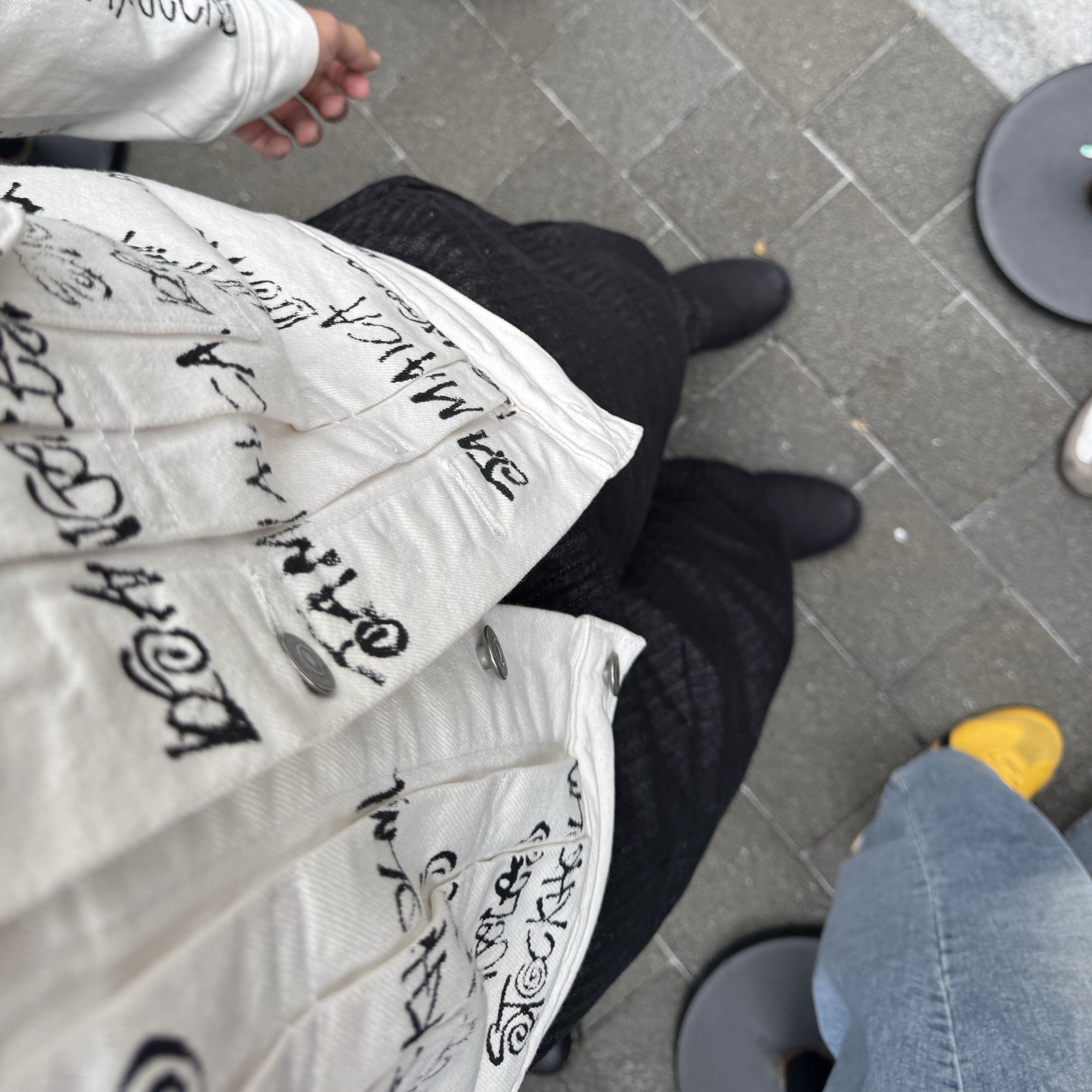 Stussy x Our Legacy x Denim Tears TTL Denim Jacket White, Timberland Premium 6 inch Waterproof Boot Black Nubuck - Wide 착용 스타일