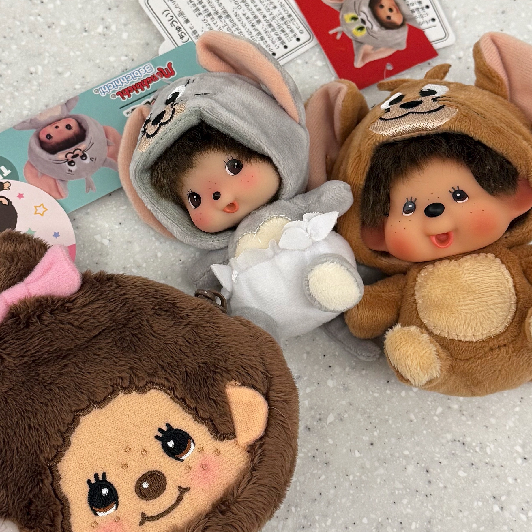 Monchhichi x Tom & Jerry SS Doll Mini Key Chain Jerry, Monchhichi x Tom & Jerry SS Doll Mini Key Chain Tuffy 착용 스타일
