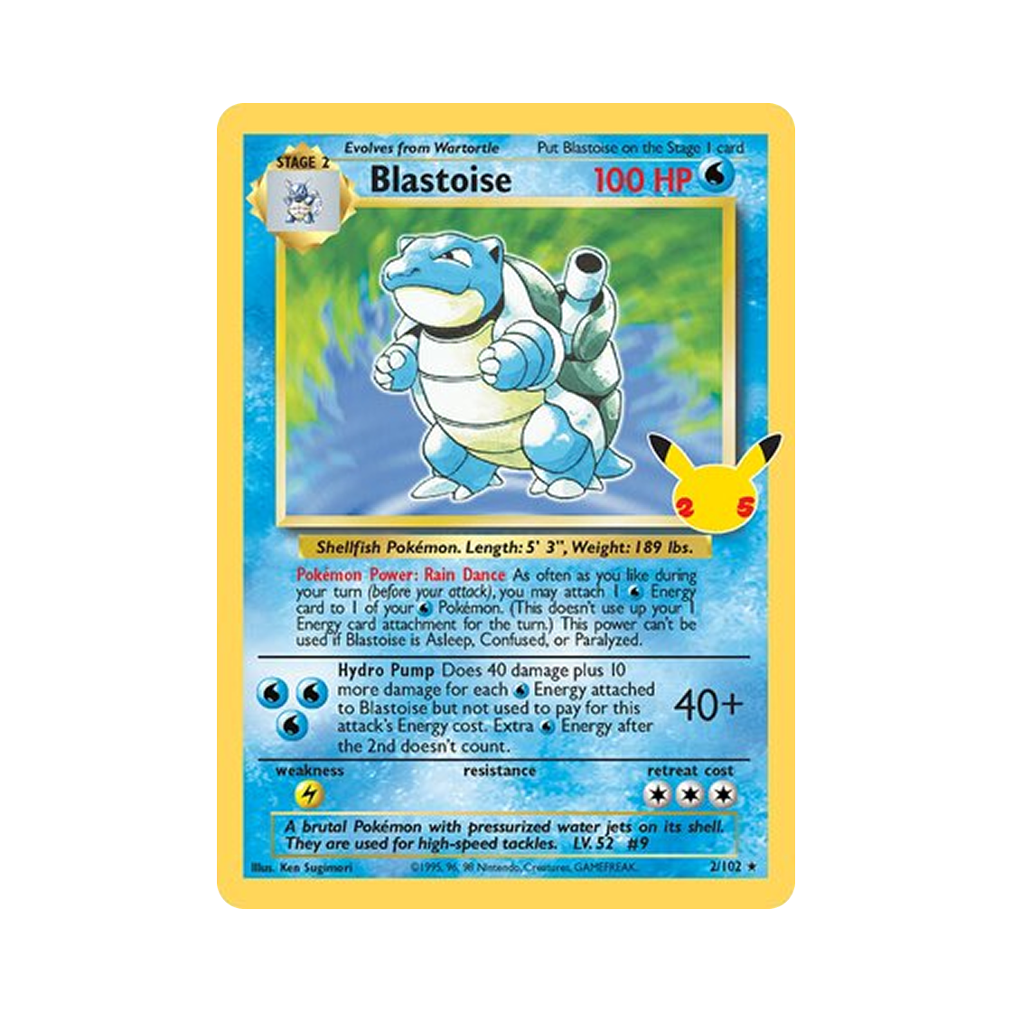 포켓몬 TCG 25주년 홀로 거북왕 2021 (영문판)(Pokemon TCG Classic Collection Base Set Holo Blastoise 2021 (English Ver.))
