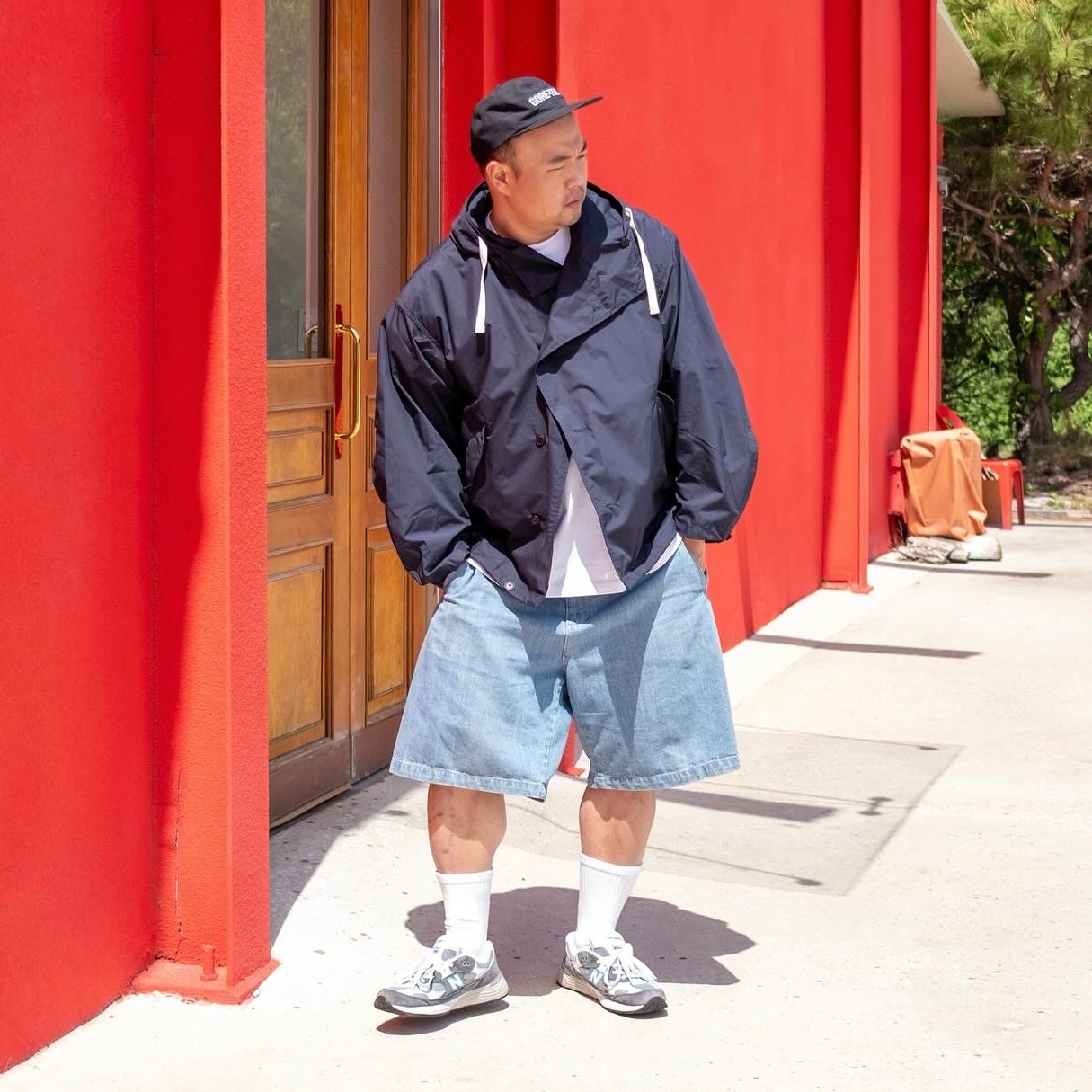 Supreme Baggy Denim Shorts Light Washed Indigo - 25SS 착용 스타일