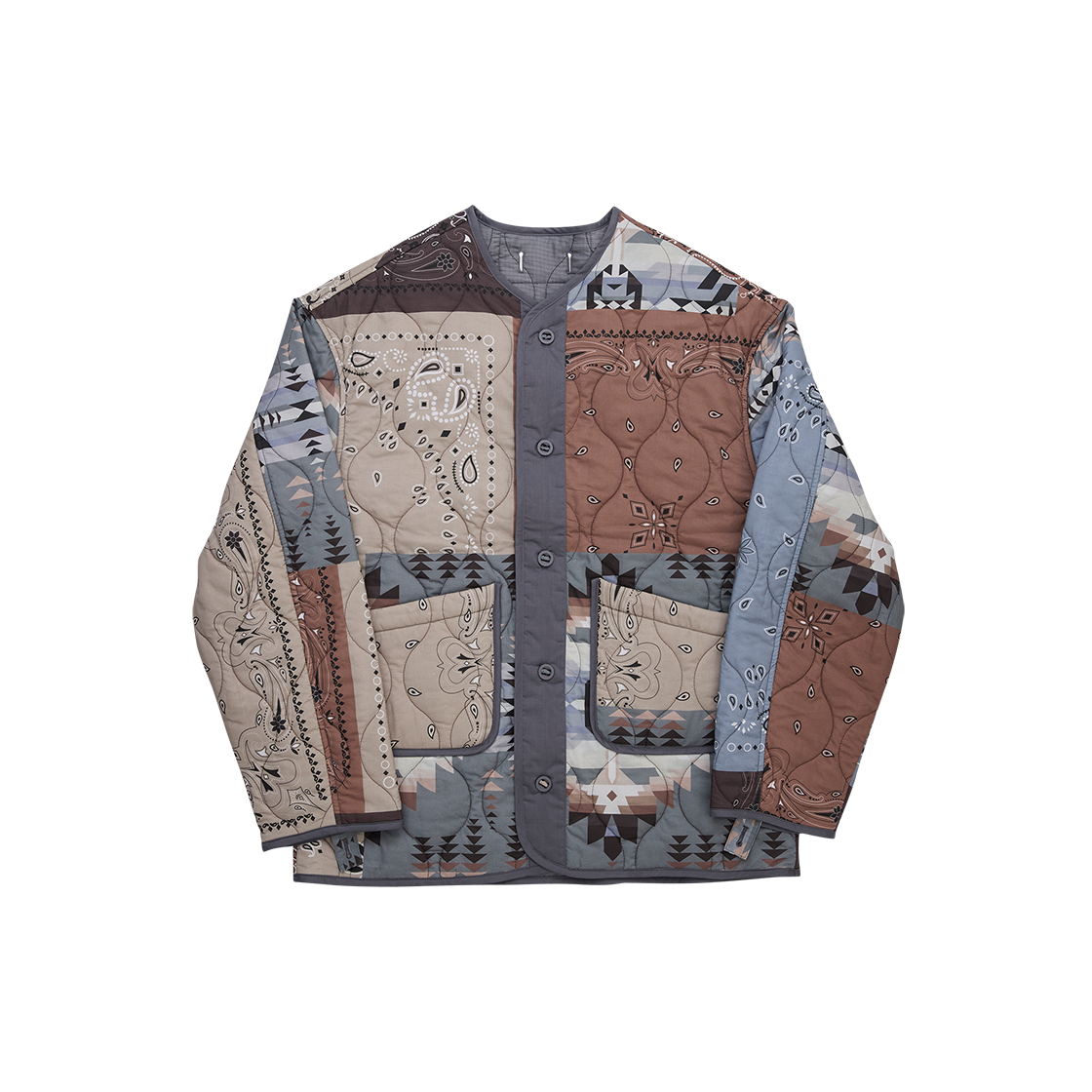 G73104_MT.GR GORT Short Navajo Liner Jacket Multi Grey