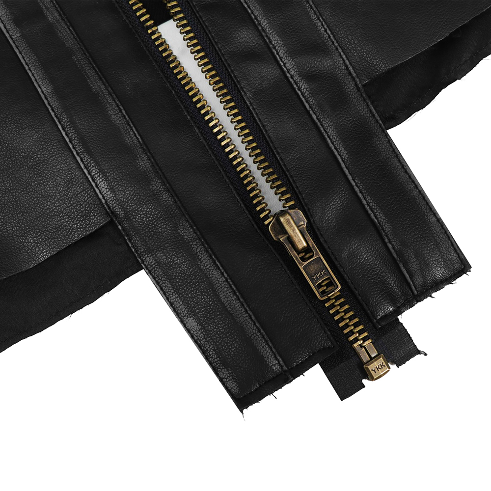 에러앤와이씨 크롭 폴라 코드 레더 자켓 검정색(ERROR NYC Cropped Leather Polar Code Jacket Black) - 5