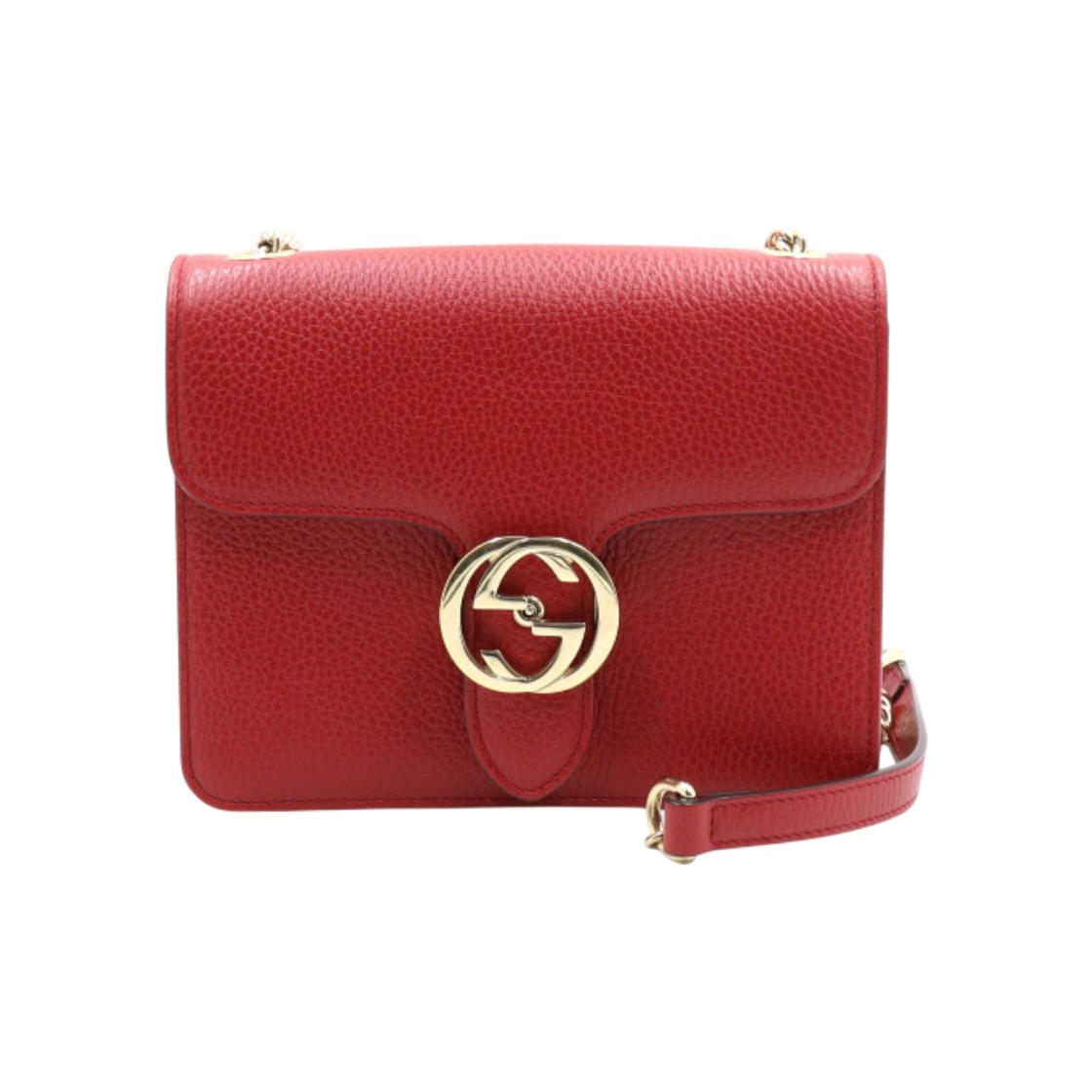 ITQPJKOBGJL7 Gucci Red Interlocking Small Gold Chain Shoulder and Crossbody Bag