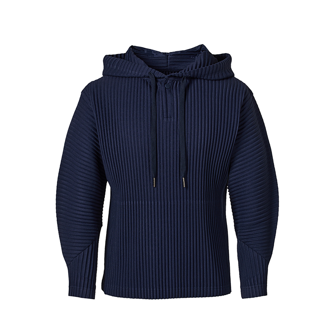 MTS1KNV Monplisse Unisex Comfort Pleats Hoodie T-shirts Navy