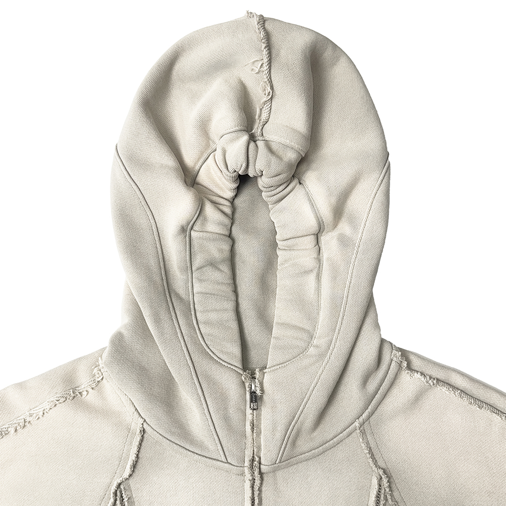 에러앤와이씨 슬래시스톰 웨더드 집업 후디 워시드 베이지(ERRORNYC Slashstorm Weathered Zip-up Hoodie Washed Beige) - 5