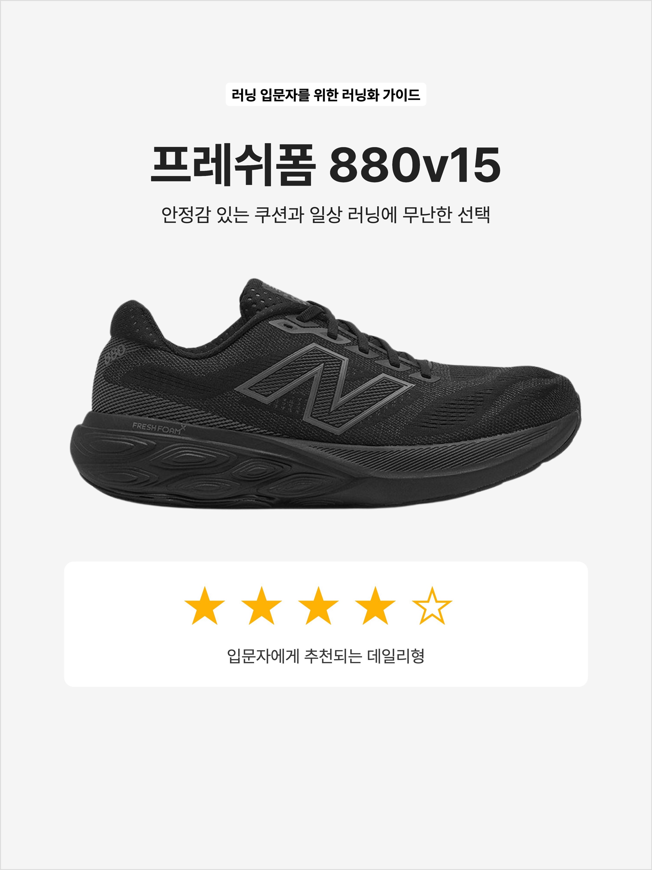New Balance Fresh Foam X 880v15 Black - 2E Wide, New Balance Fresh Foam X 880v15 Light Grey - 2E Wide 착용 스타일 - 1