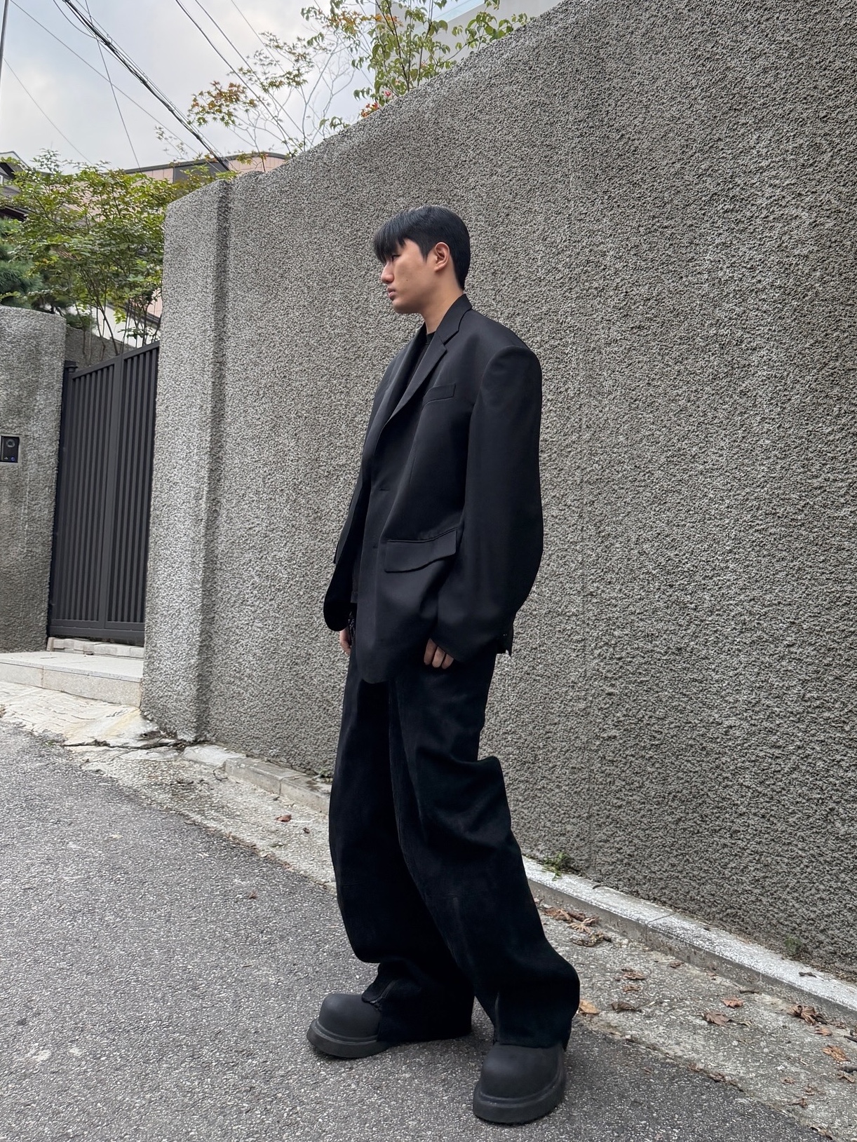 CSC Triangle Blazer, Balenciaga Steroid Derby Black 착용 스타일 - 5