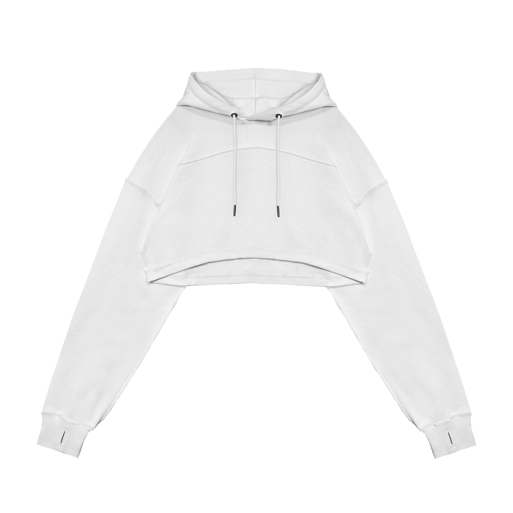 에러앤와이씨 리버서블 오버핏 크롭 후디 화이트(ERROR NYC Reversible Overfit Cropped Hoodie White)