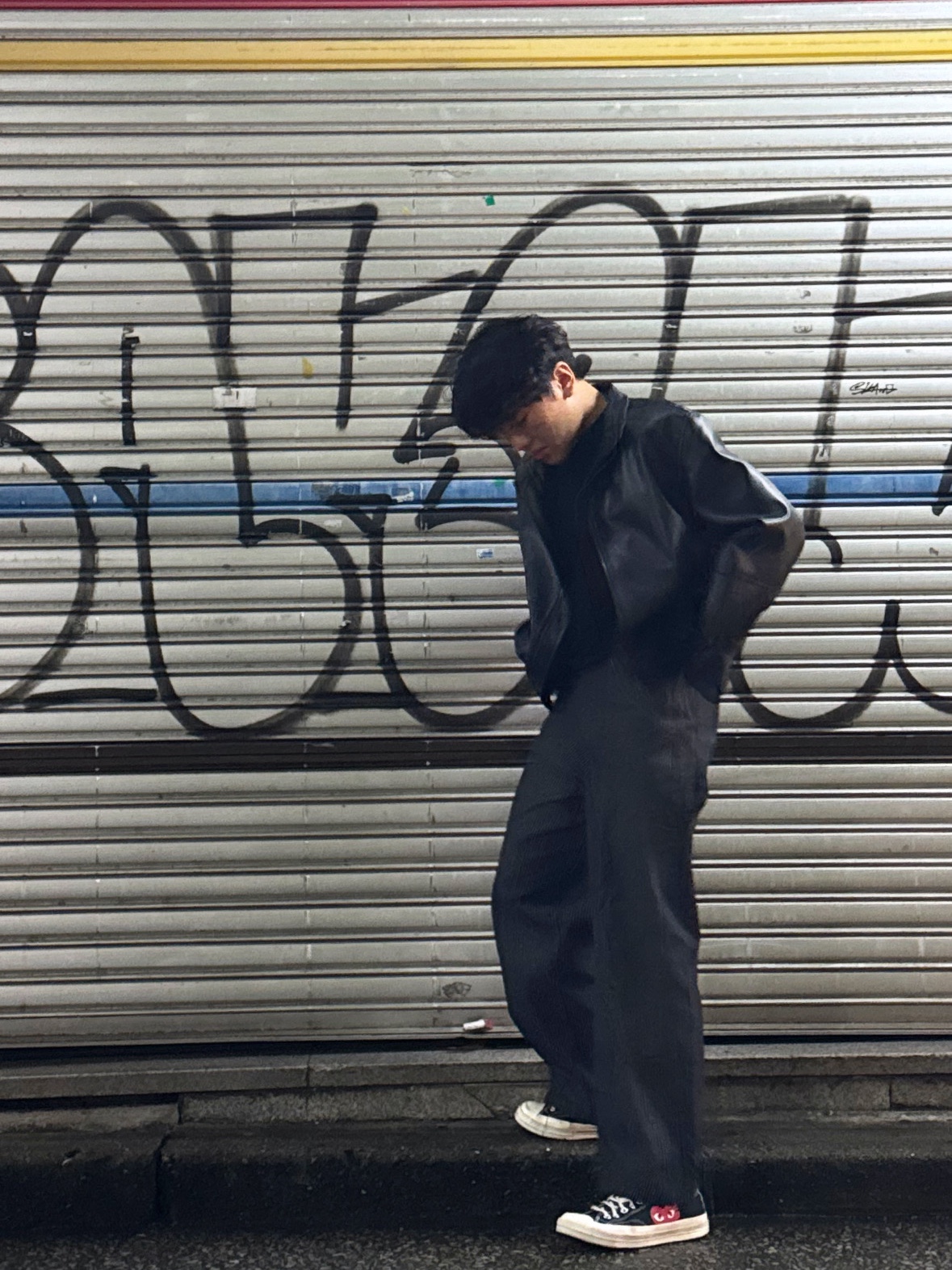 Converse x Play Comme des Garcons Chuck 70 Ox Black 착용 스타일