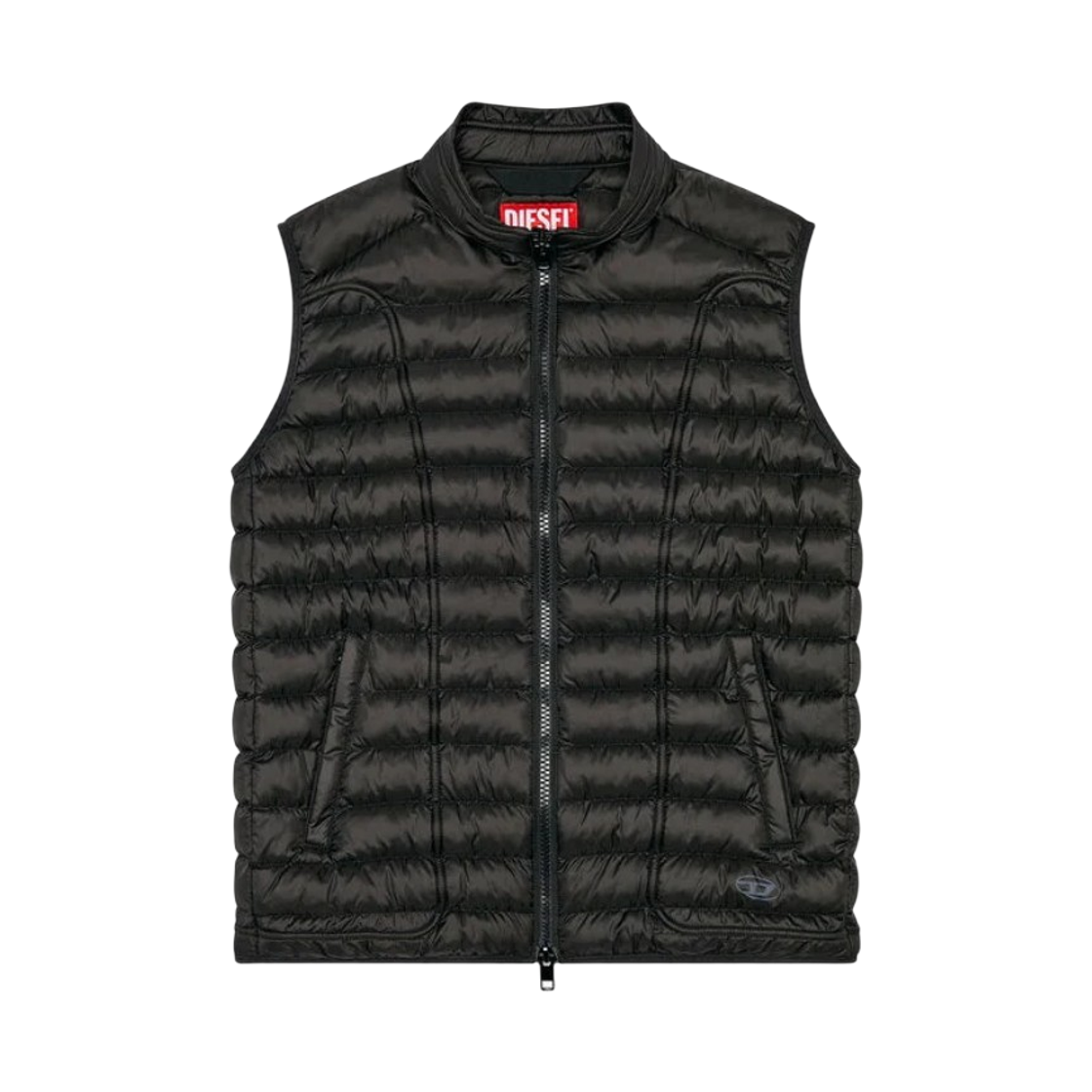 A106930BHAZ-9XX Diesel W-Hawkyl-Sl Padded Nylon Vest with Piping Black