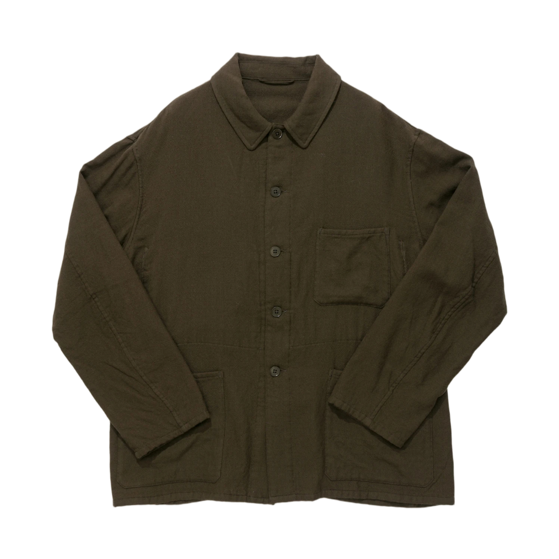 A0KS0000PIBI Kaptain Sunshine Wool Gauze Work Shirt Jacket Olive