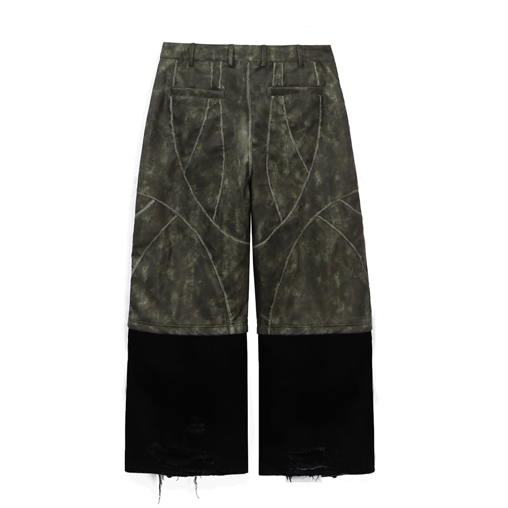 에러앤와이씨 패이즈쉬프트 디테쳐블 레더 팬츠 밀리터리그린(ERRORNYC Phase-Shift Detachable Leather Pants Military Green) - 2