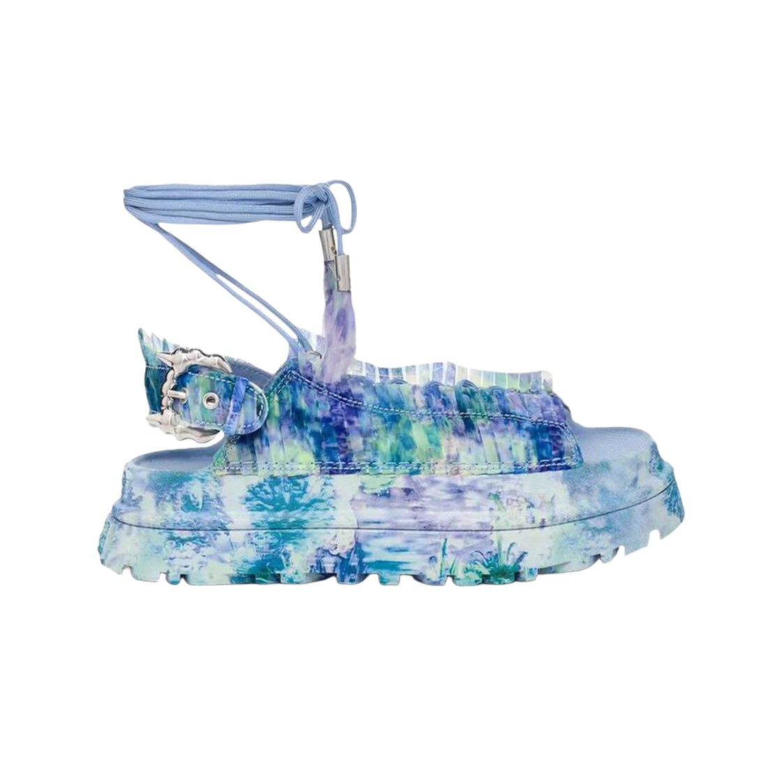 (W) 어그 x 콜리나 스트라다 골든글로우 샌들 블루 플로럴((W) UGG x Collina Strada GoldenGlow Sandal Blue Floral) - 1