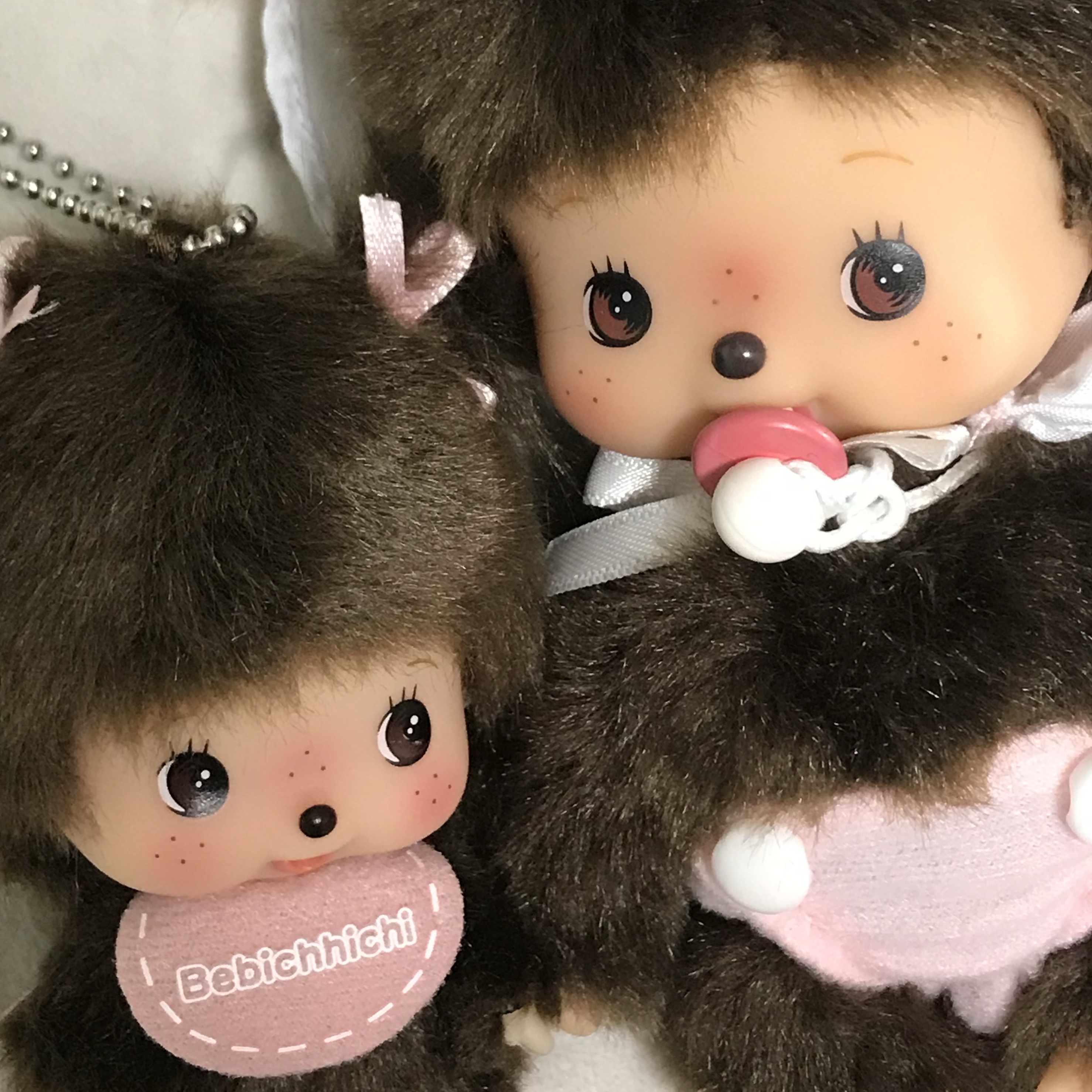 Monchhichi Bibichhichi S Girl, Monchhichi big Head Bebichhichi SS Keychain Girl 착용 스타일 - 2