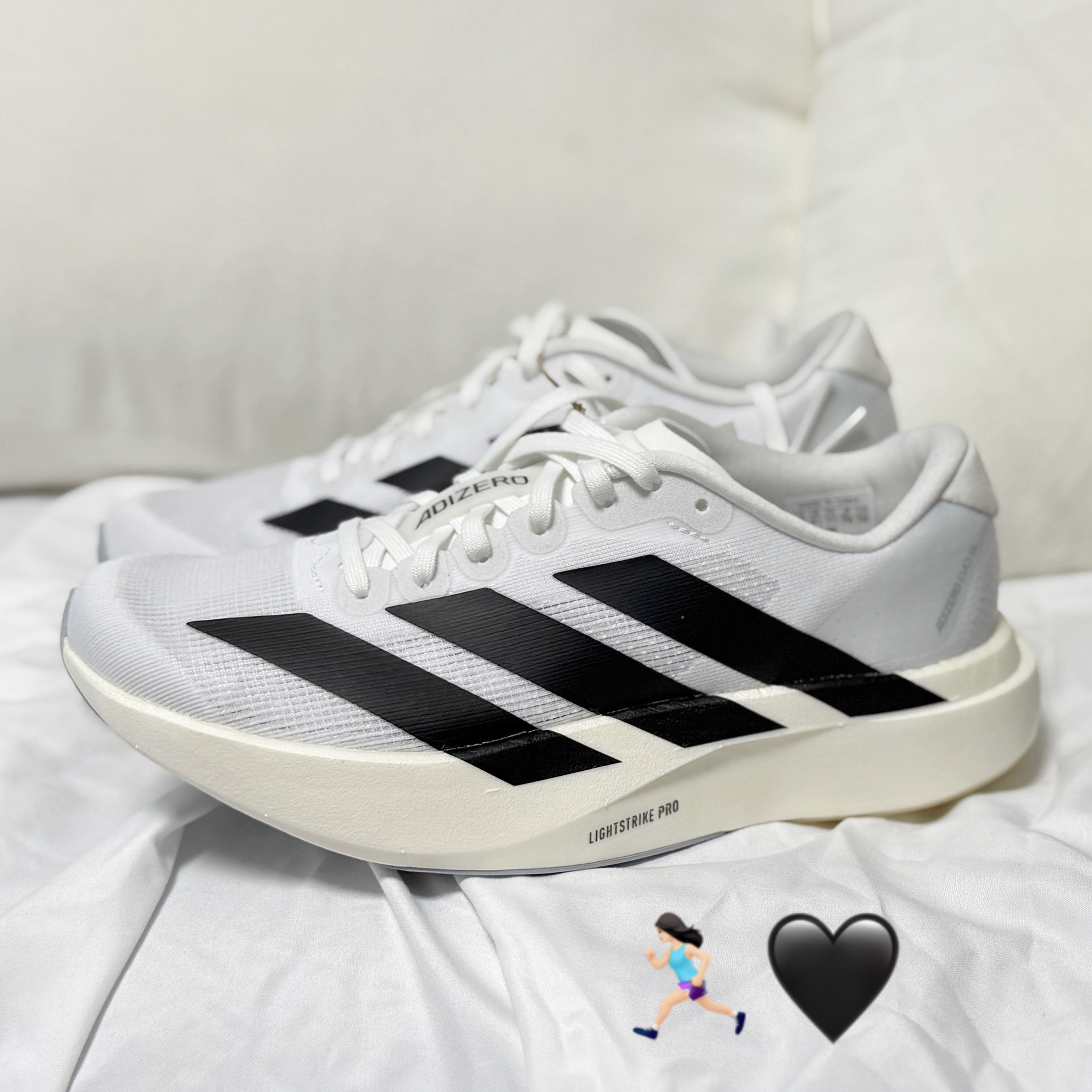 (W) Adidas Adizero EVO SL Cloud White Core Black 착용 스타일