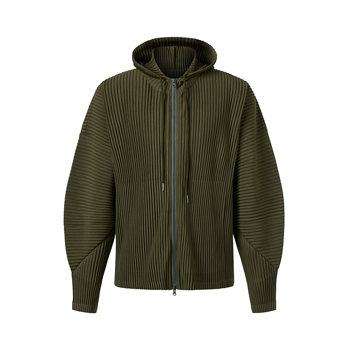 몽플리쎄 여성[공용] 투웨이 플리츠 후드집업 아우터 [카키](Monplisse UNISEX TWO WAY HOODIE ZIP-UP OUTER KHAKI)