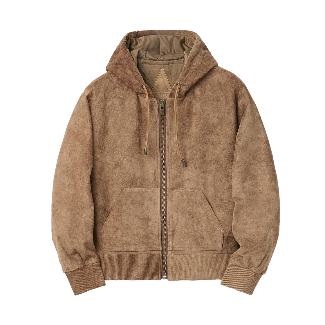 시리즈 에이 레더 집업 후디 브라운(Series A Leather Zip Hoodie Brown) - 1