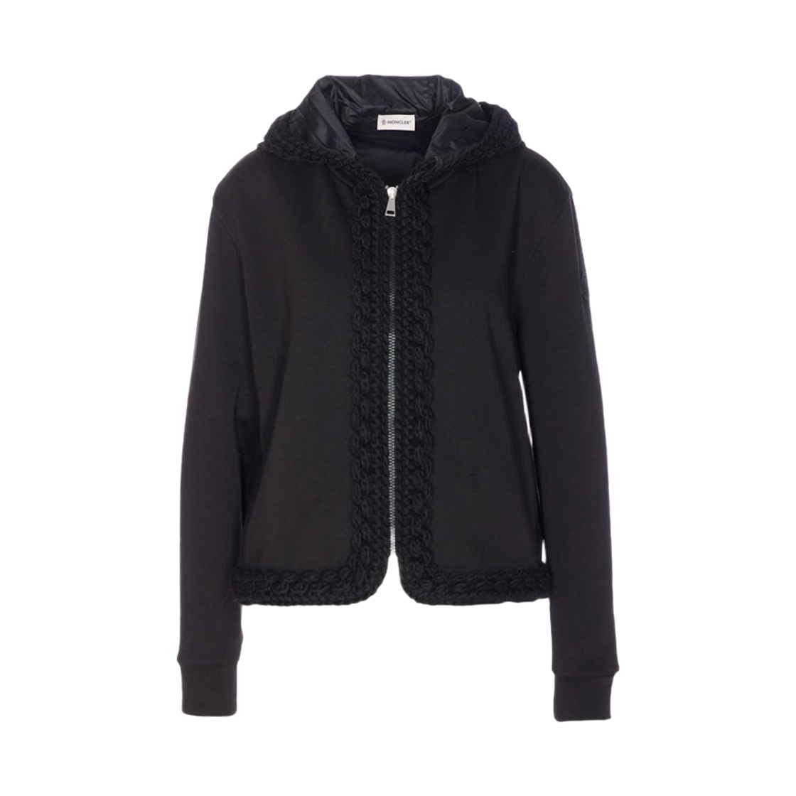 K2-093-8G00026-899RB-999 (W) Moncler Blend Cotton Zip-Up Cardigan Black - 25FW