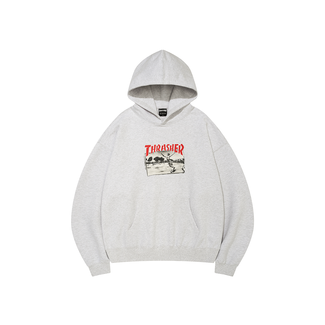 트레셔 제이크디시 후디 화이트 멜란지(THRASHER Jake Dish Hoodie White Melange)