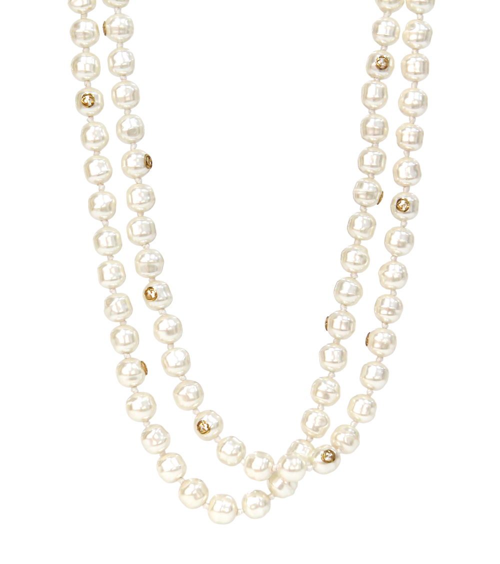 IT64E6TBP5DI Gucci Double G Pearl Necklace