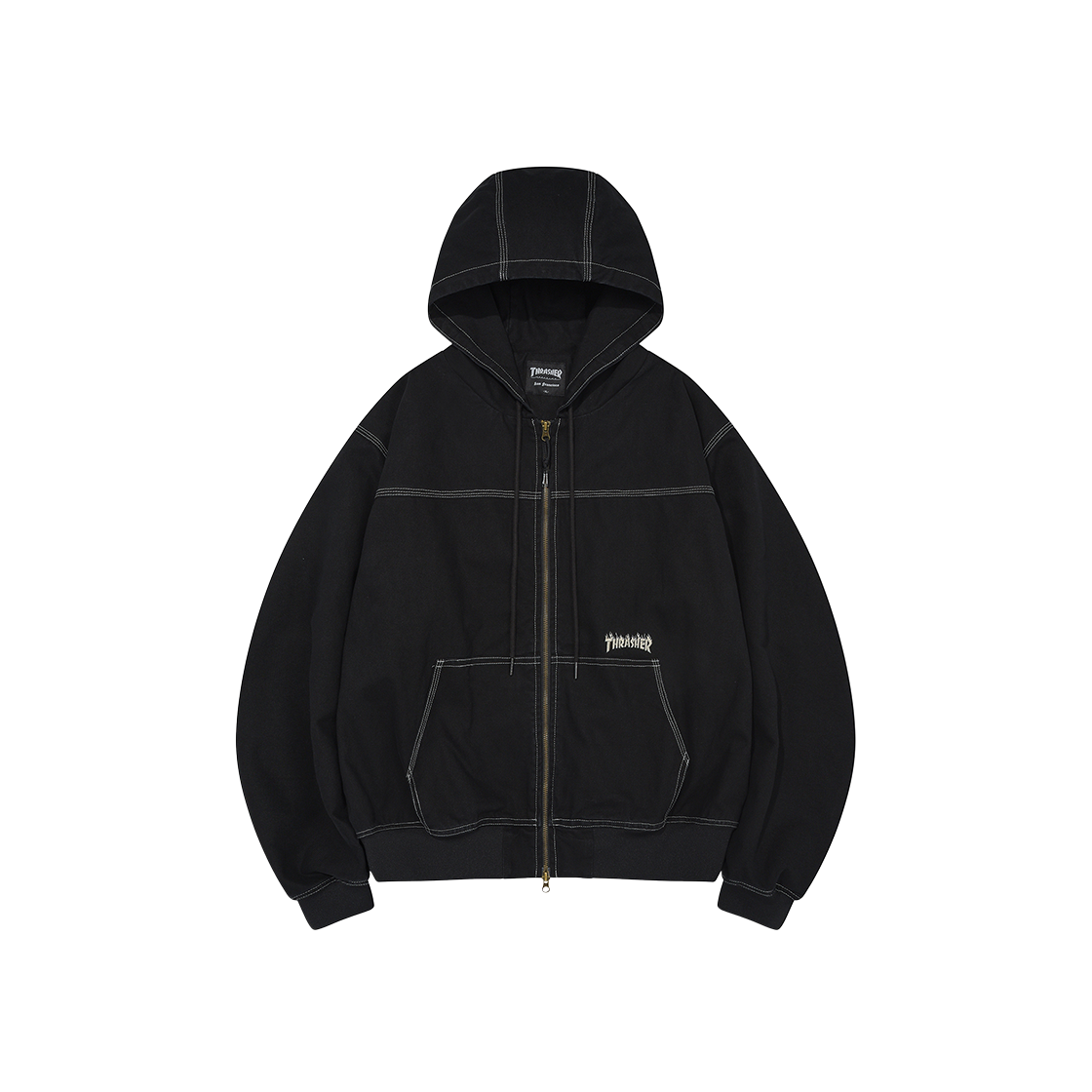 트레셔 플레임 스티치 워크자켓 블랙(THRASHER Flame Work Jacket Black)
