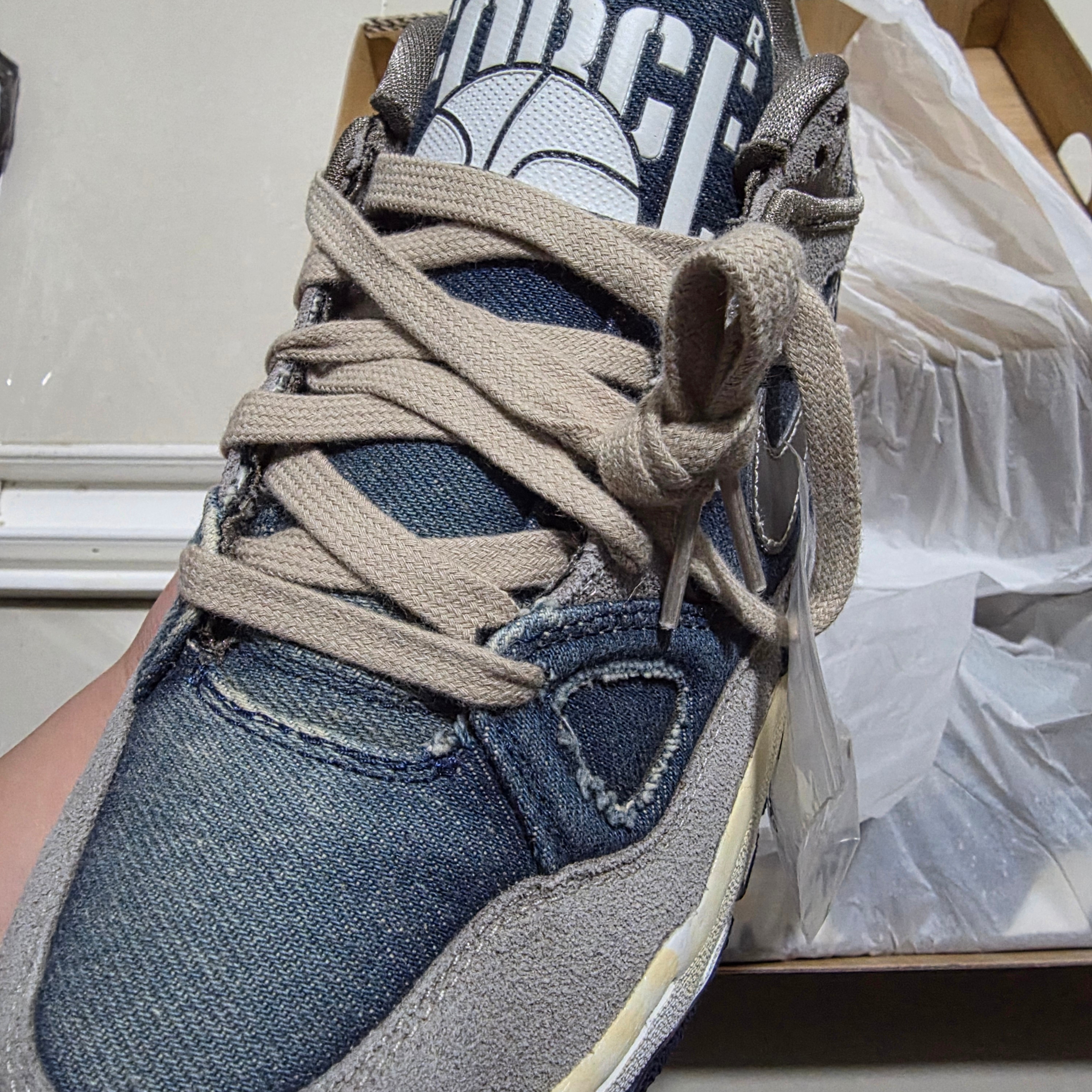 Nike x Nigo x Levi's Air Force 3 Low SP Olive Grey Metallic Pewter (Levi's Tag) 착용 스타일 - 4