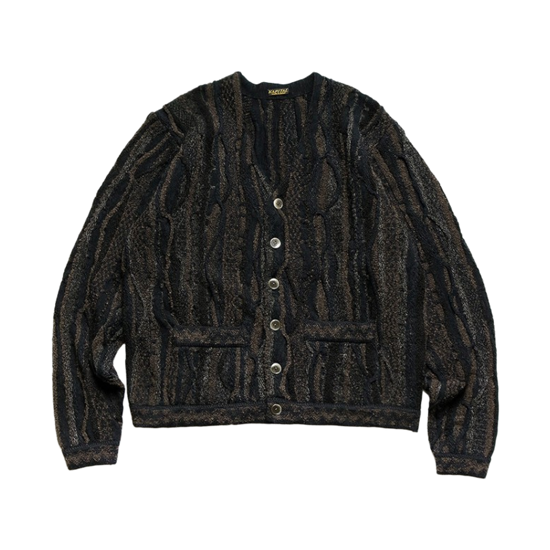 캐피탈 7G 니트 고디 숏 가디건 블랙(Kapital 7G Knit Gaudy Short Cardigan Black) - 1