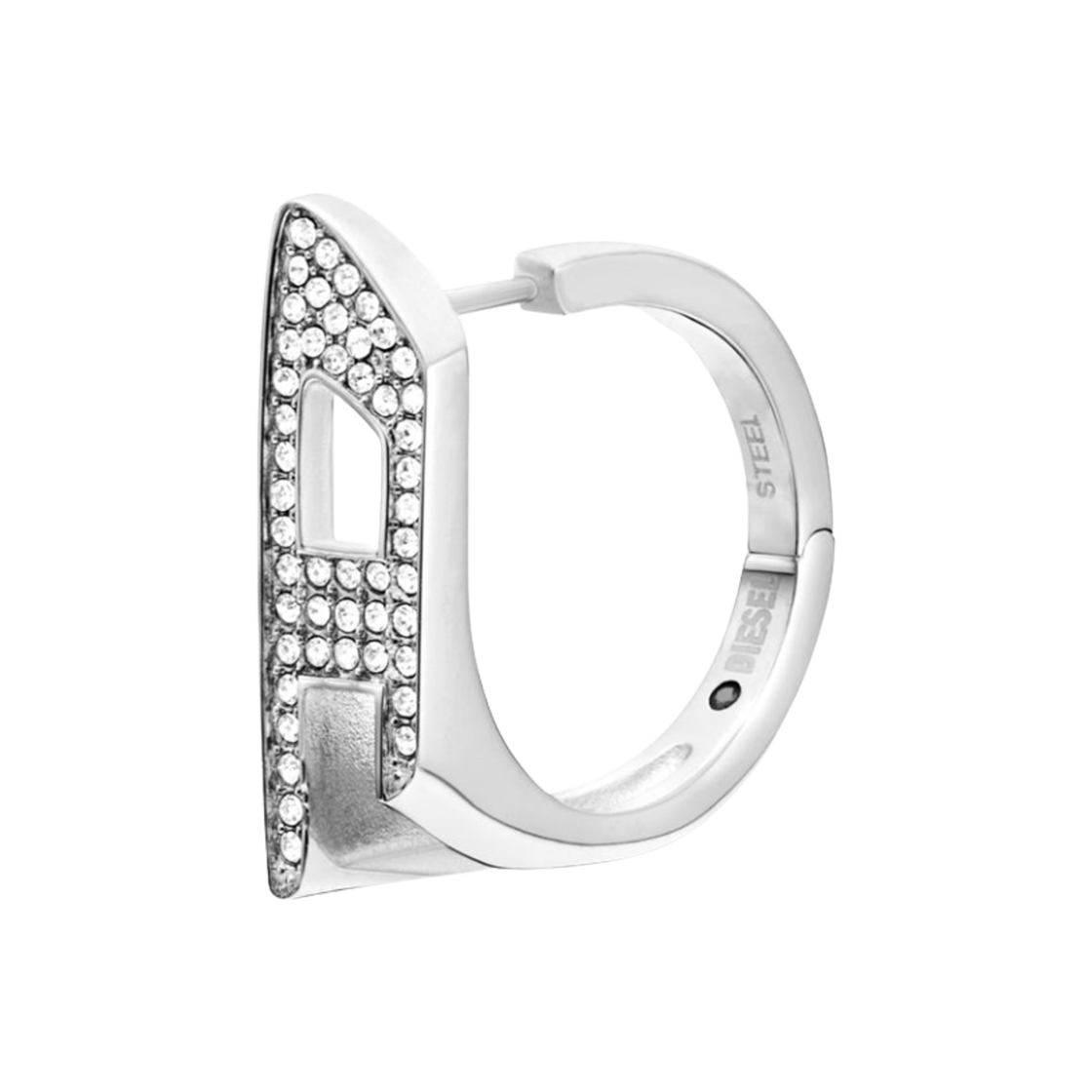 디젤 Dx1628040 스테인리스 스틸 후프 이어링 실버(Diesel Dx1628040 Stainless Steel Hoop Earring Silver) - 2