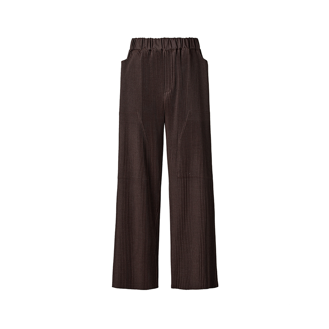 MPA1OBW Monplisse Unisex Out Pocket Denim Pleats Straight Pants Brown