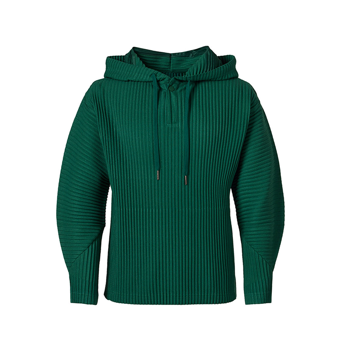 MTS1KGN Monplisse Unisex Comfort Pleats Hoodie T-shirts Green