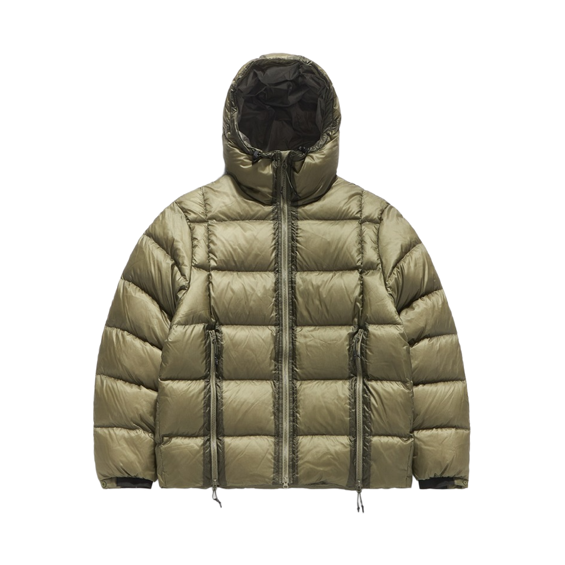 헬로 선라이즈 x 언어펙티드 후드 다운 점퍼 세이지 그린(Hello Sunrise x Unaffected Hooded Down Jumper Sage Green)