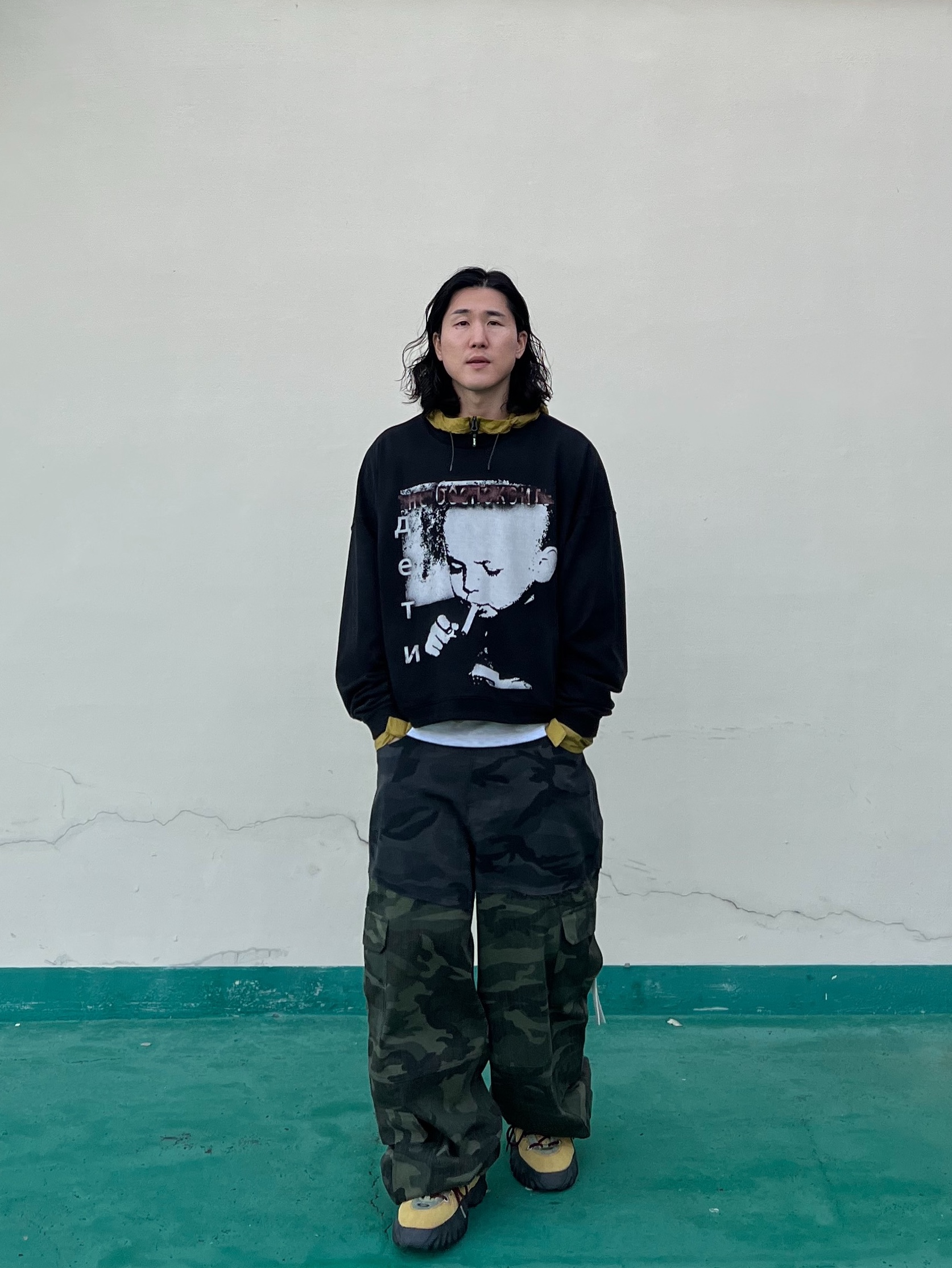 qAp Baby Crewneck Black, Oakley Factory Team Suede Flesh Edge Boots Yellow 착용 스타일 - 2