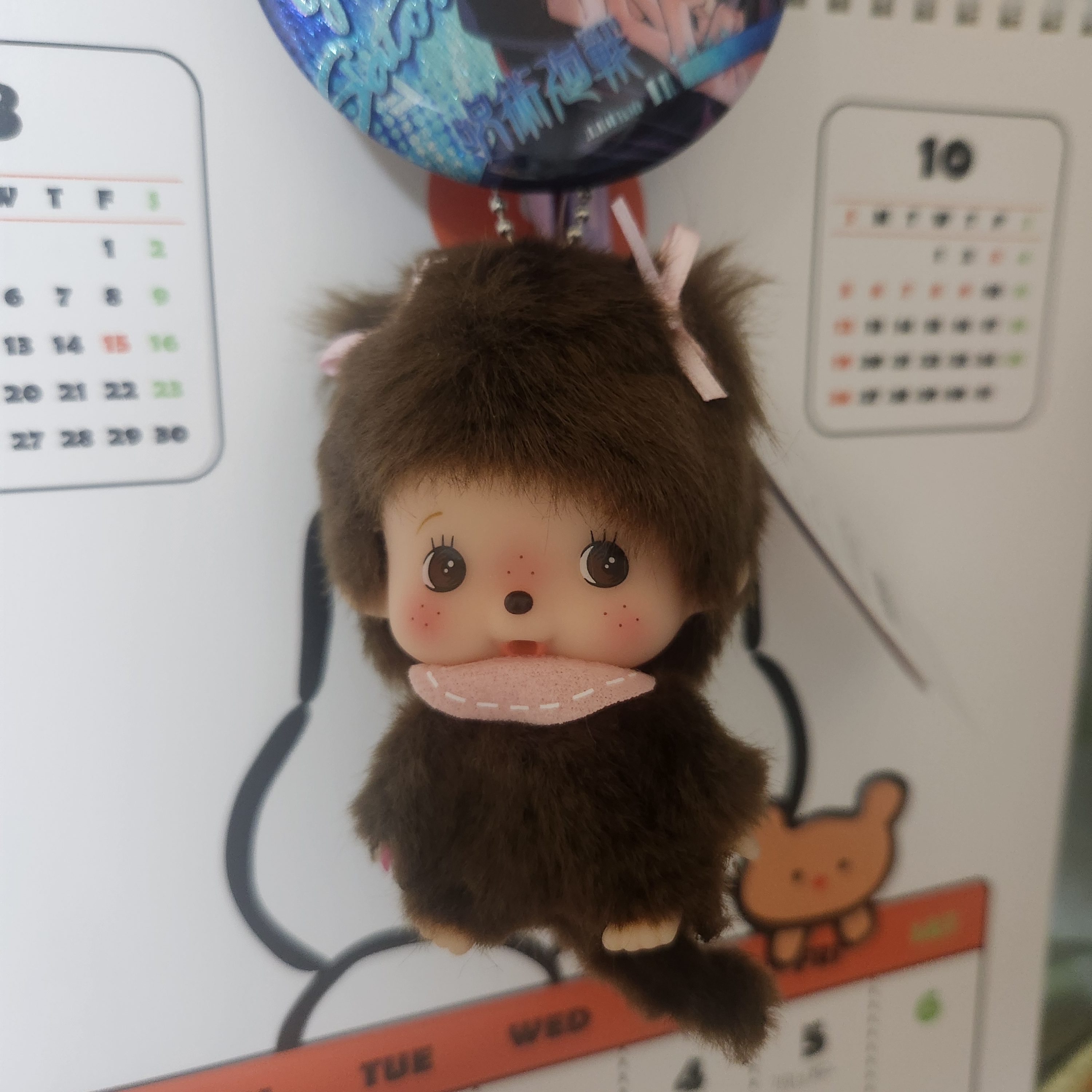 Monchhichi big Head Bebichhichi SS Keychain Girl 착용 스타일