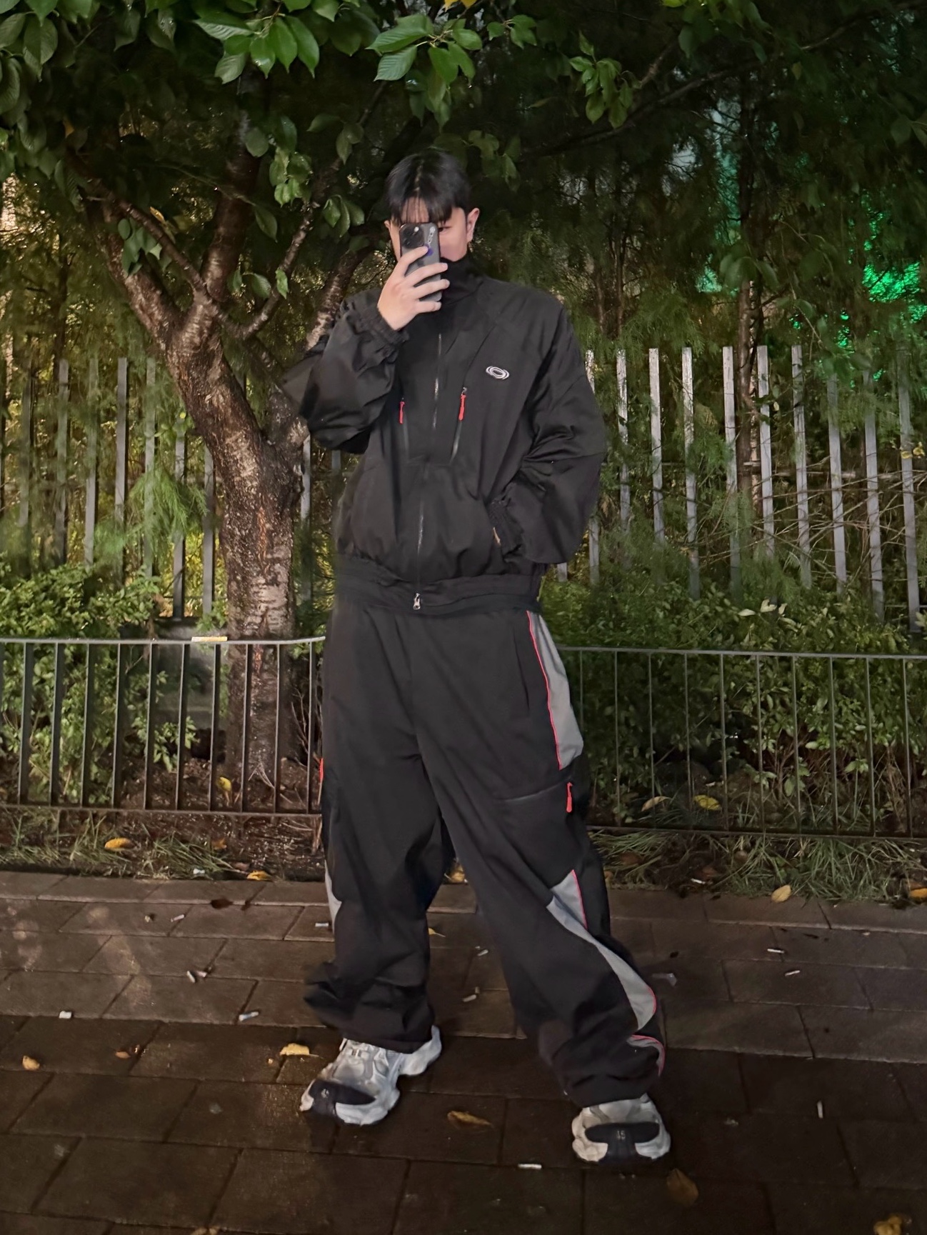 Civision by CSC Interval Work Track Pants Black, Civision by CSC Interval Shell Track Jacket Ver.2 Black 착용 스타일 - 3