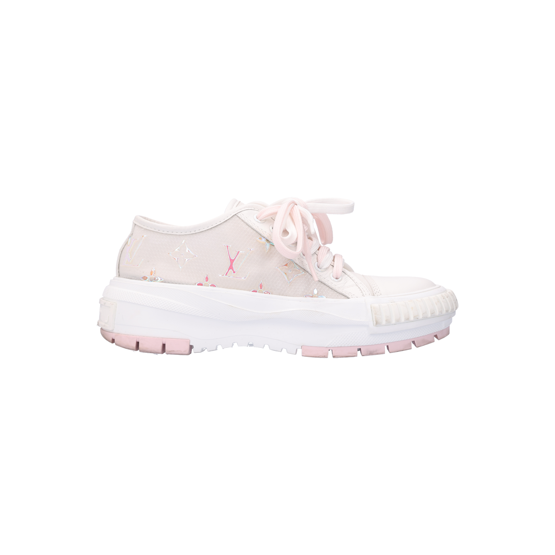 ITNQI7VFE3GH Louis Vuitton LV Squad Sneakers Pink & White 36