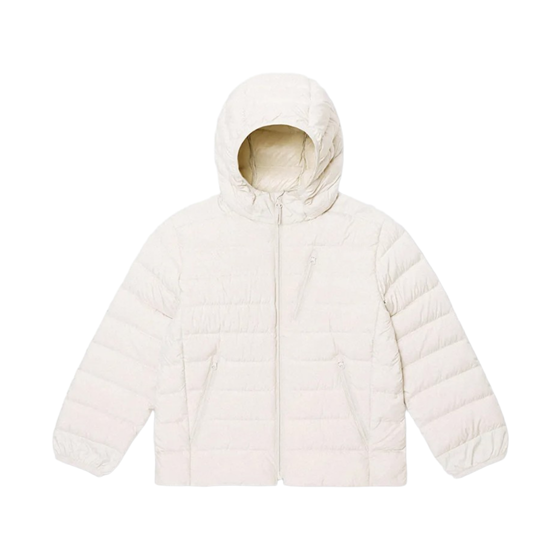 (키즈) 무신사 스탠다드 시티 레저 후디드 라이트 다운 자켓 스톤 화이트((Kids) Musinsa Standard City Leisure Hooded Light Down Jacket Stone White)