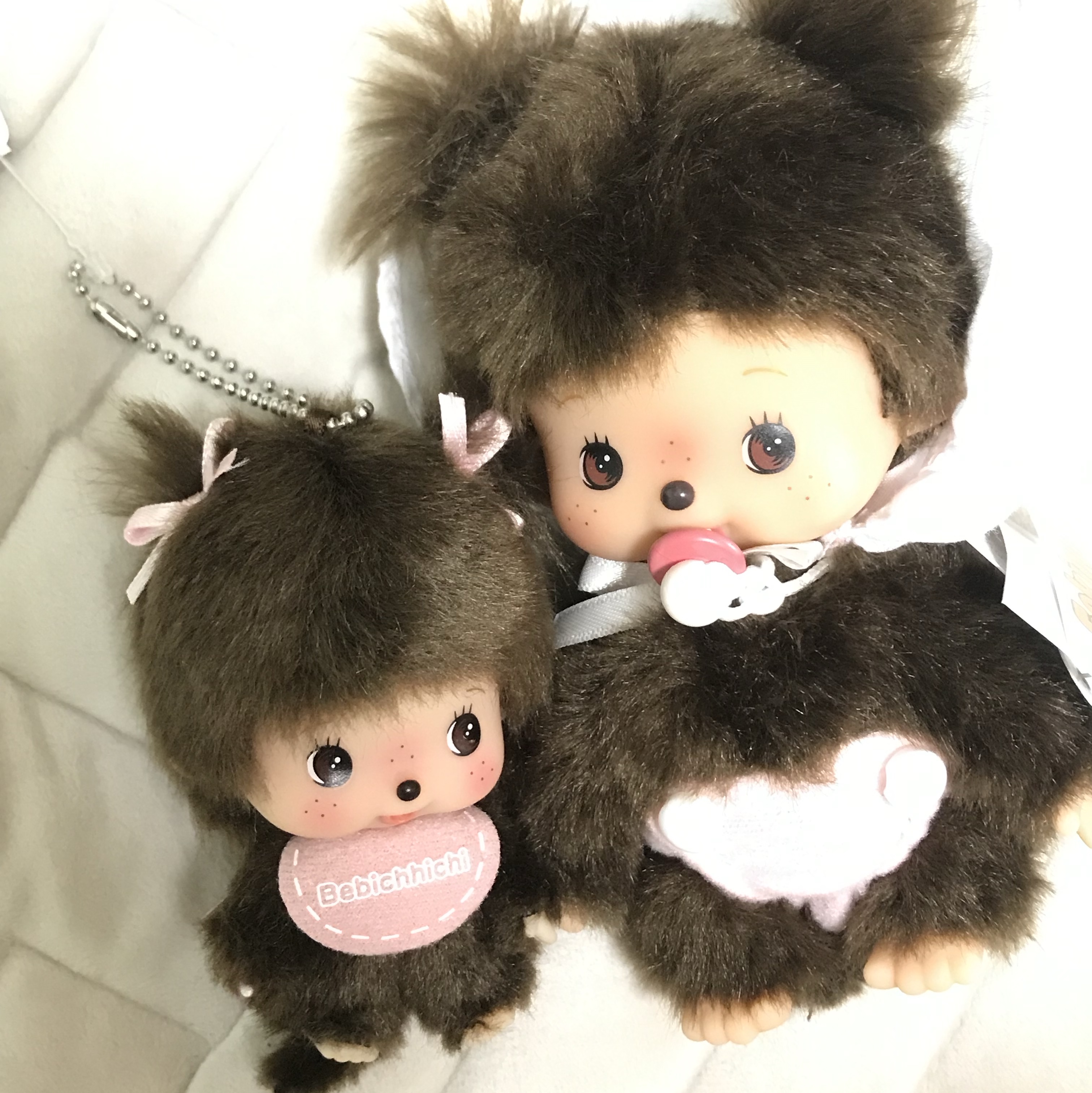 Monchhichi Bibichhichi S Girl, Monchhichi big Head Bebichhichi SS Keychain Girl 착용 스타일 - 1