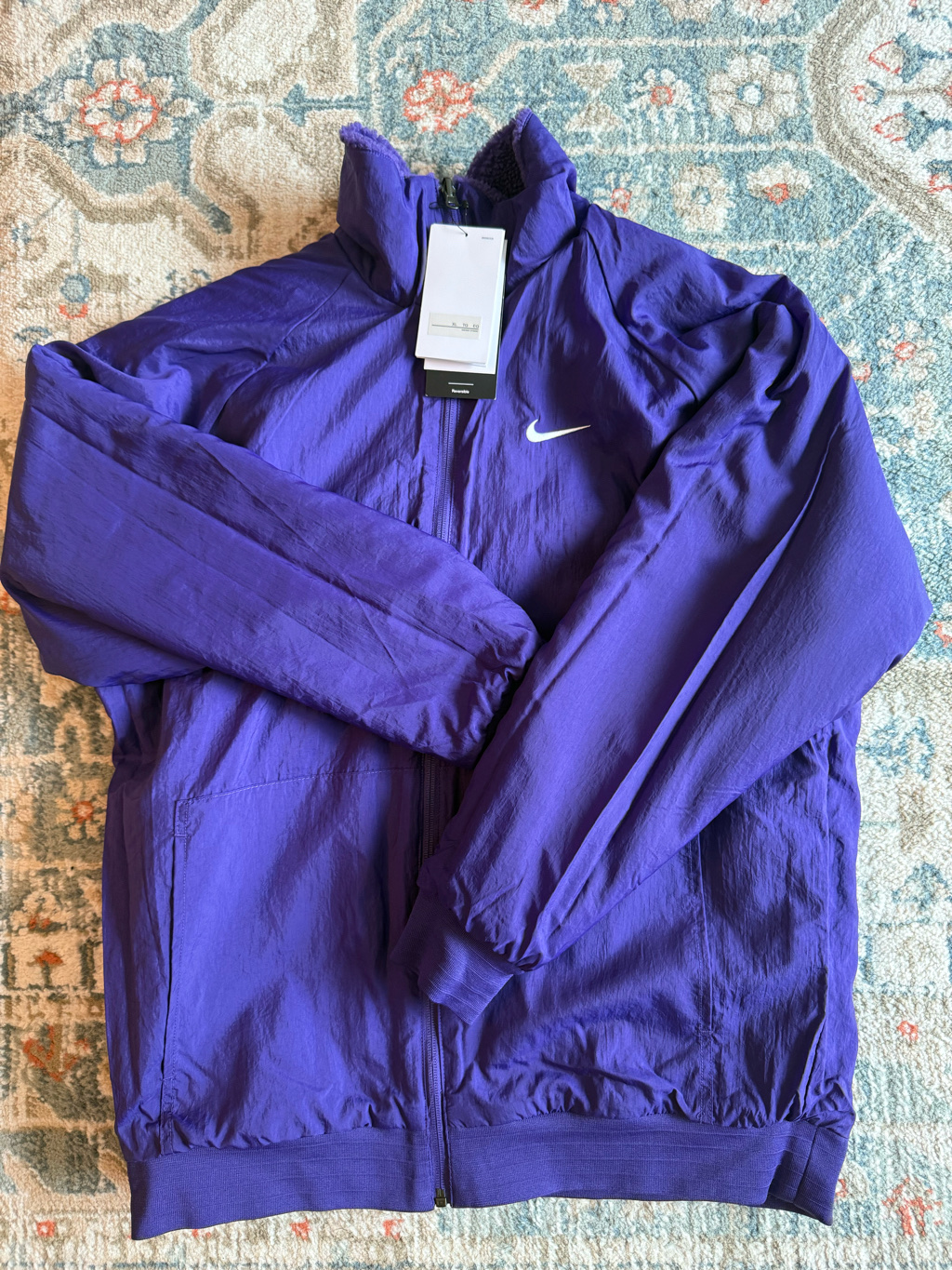 Nike NSW Reversible Jacket Court Purple White - Asia 착용 스타일 - 5