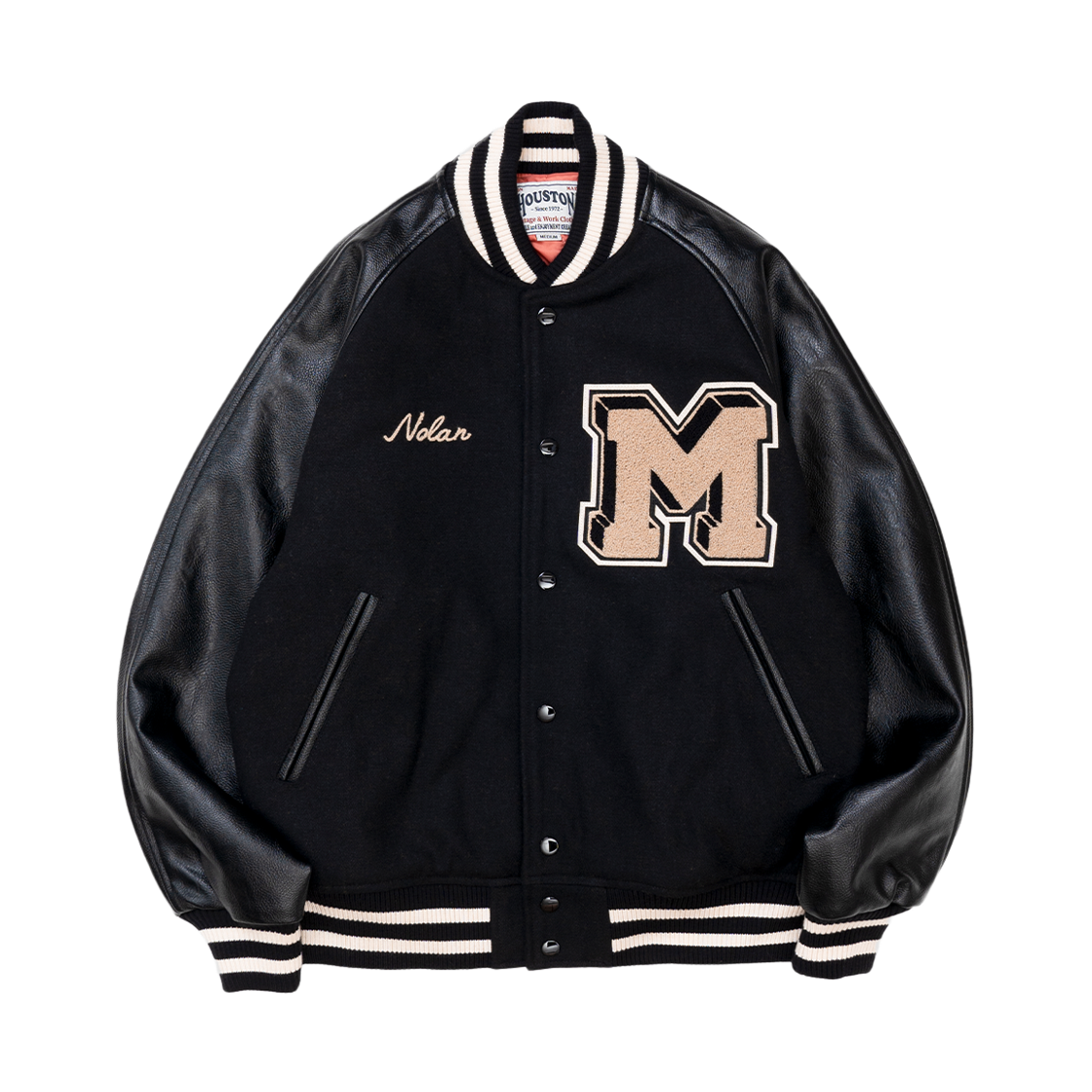 51517BK Houston Japan Melton Award Jacket VALLEY Black 51517