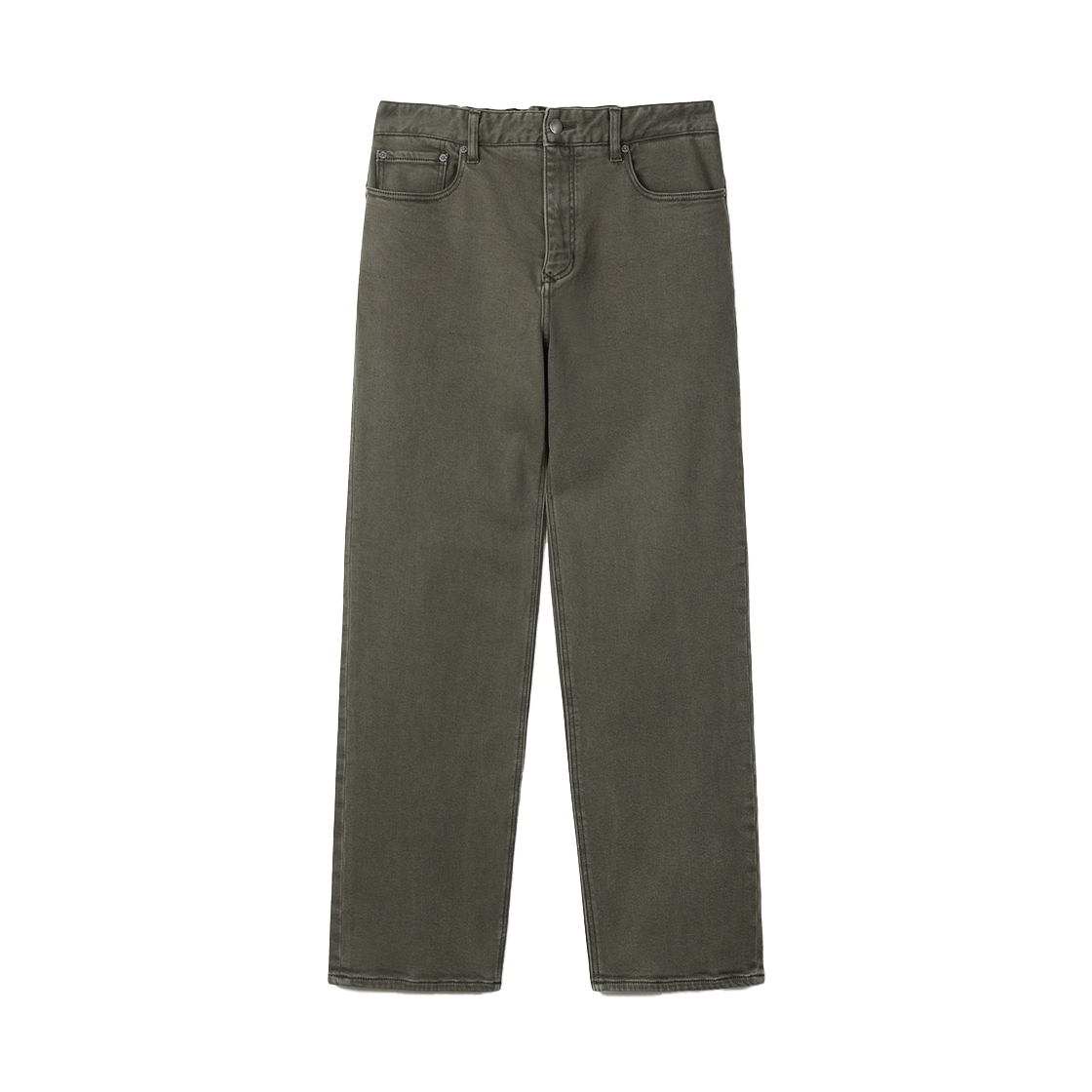 SAPDW25351KHX Series Bonded Double-Layered Dyeing Loose Straight Denim Pants Khaki