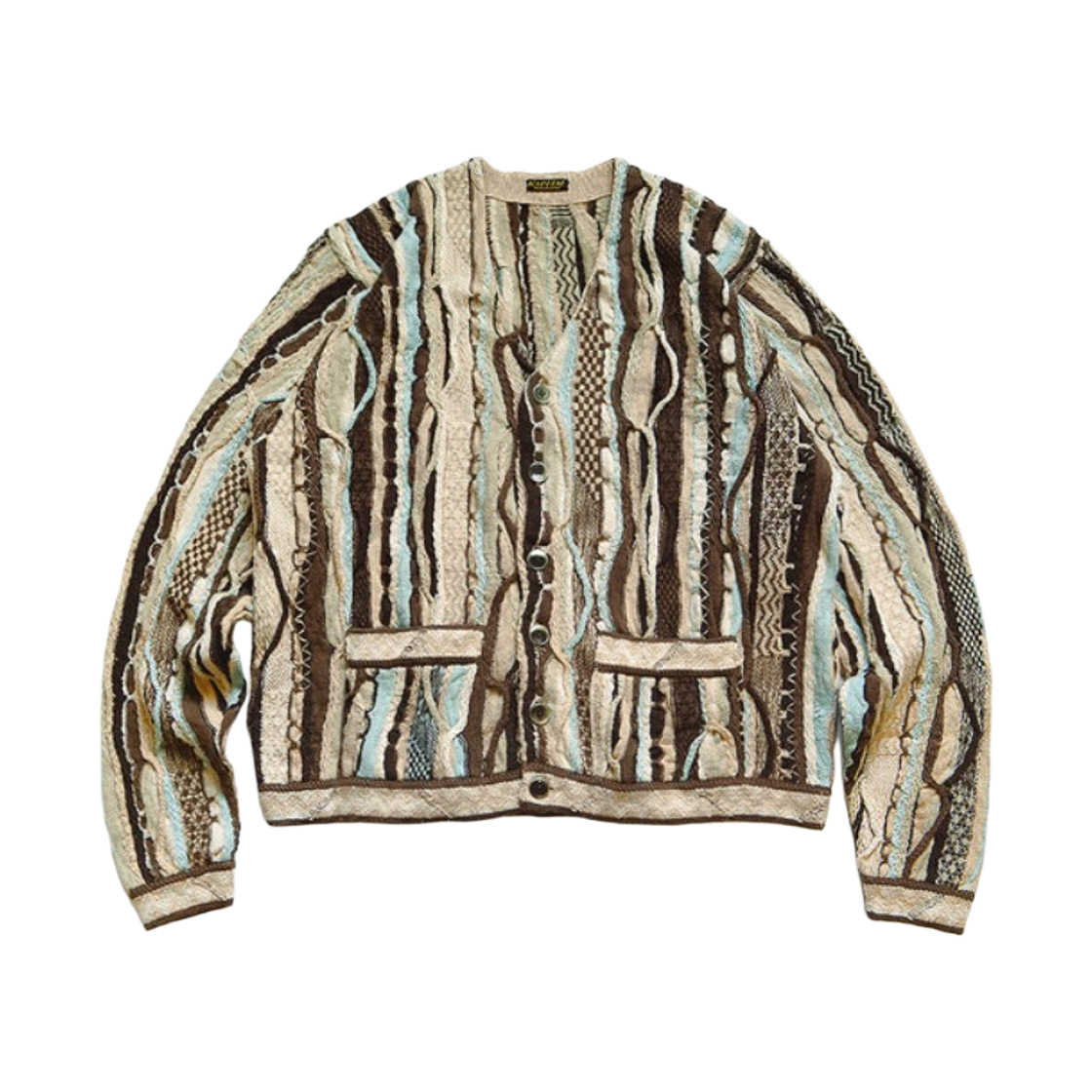 캐피탈 7G 니트 고디 숏 가디건 브라운(Kapital 7G Knit Gaudy Short Cardigan Brown) - 1