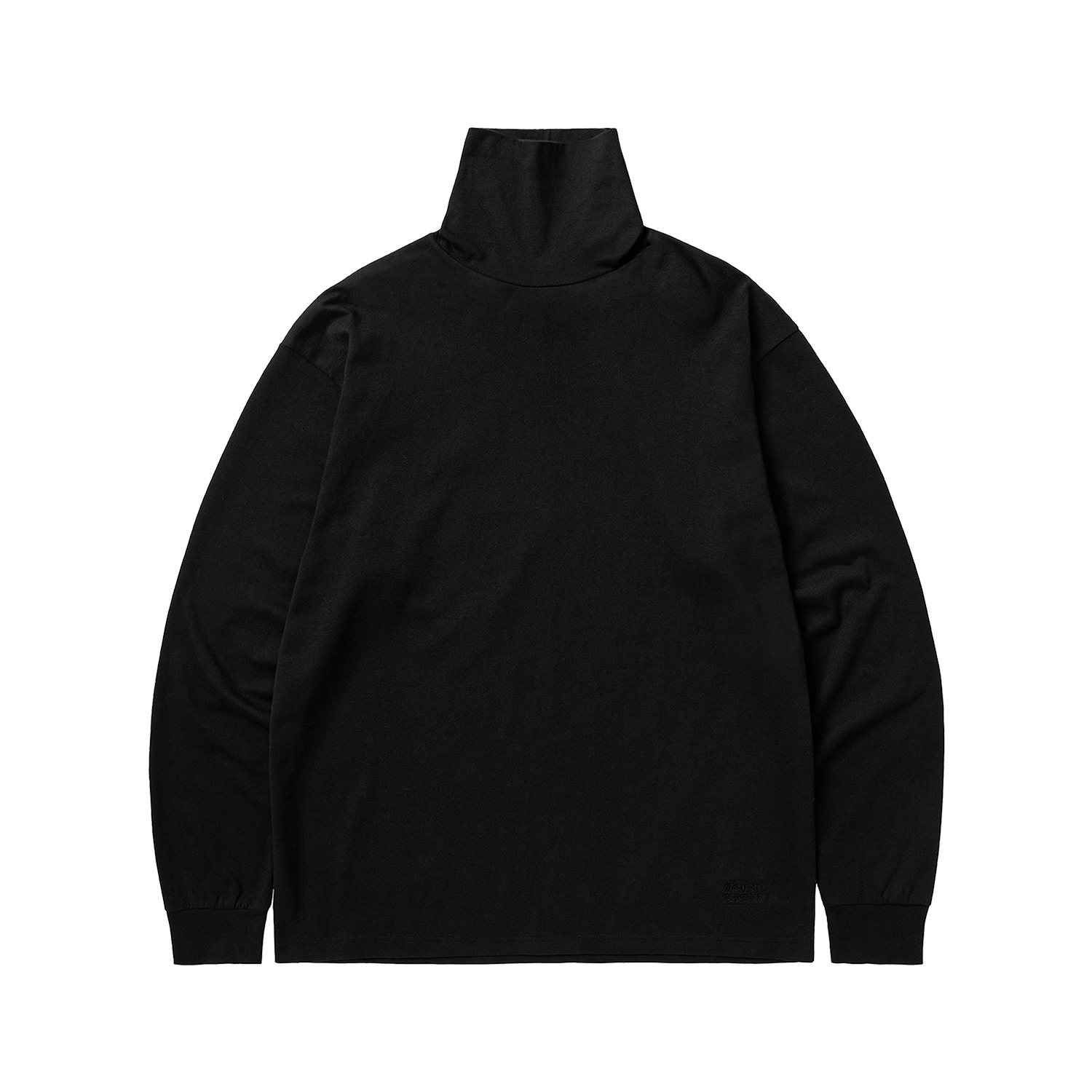 버날 타이거 터틀넥 롱 슬리브 티 블랙