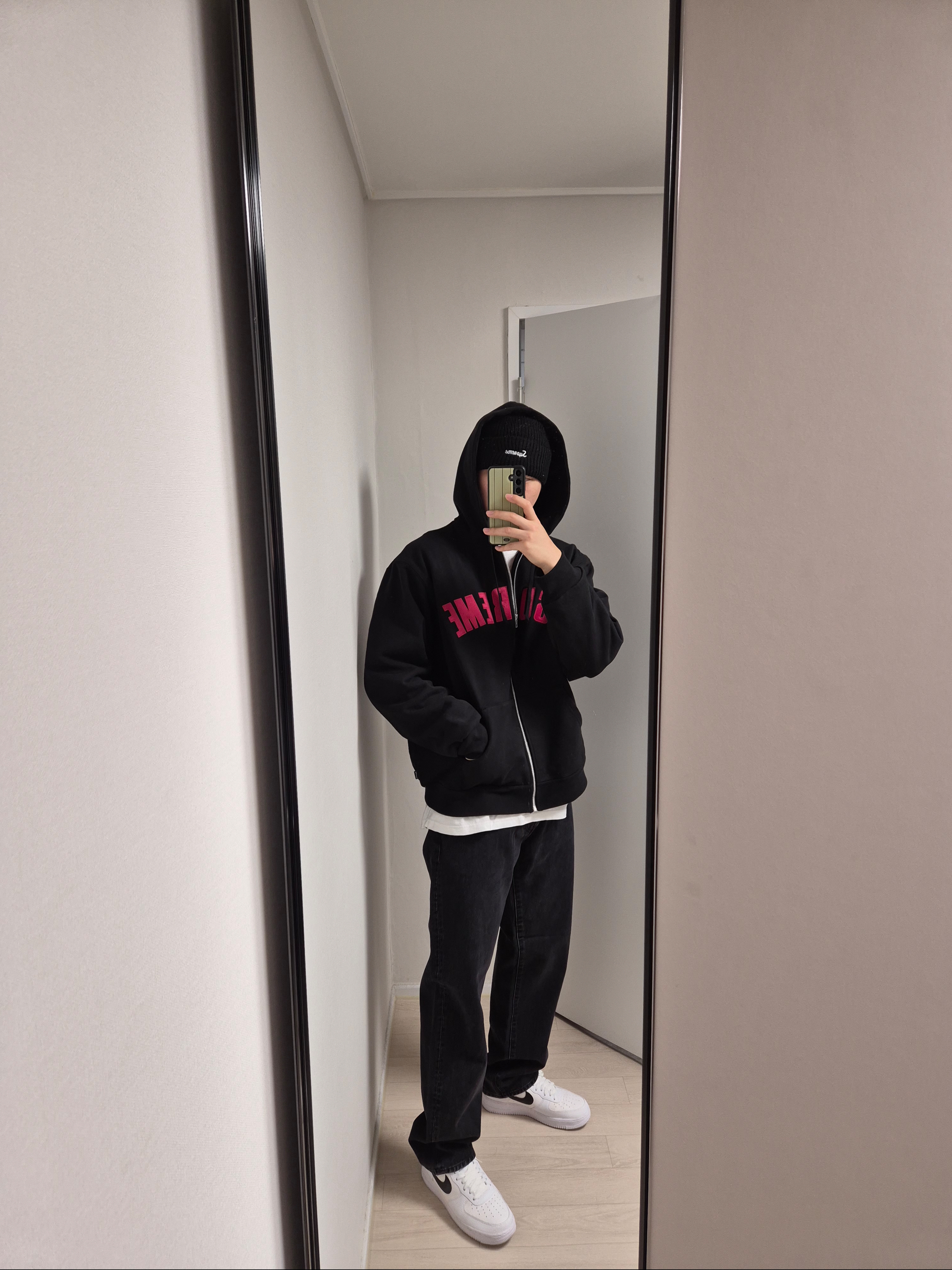 Palace Reflecto 1/4 Zip Navy - 25SS, Nike x Stussy Utility Pants Obsidian (HQ8545-451) 착용 스타일 - 6