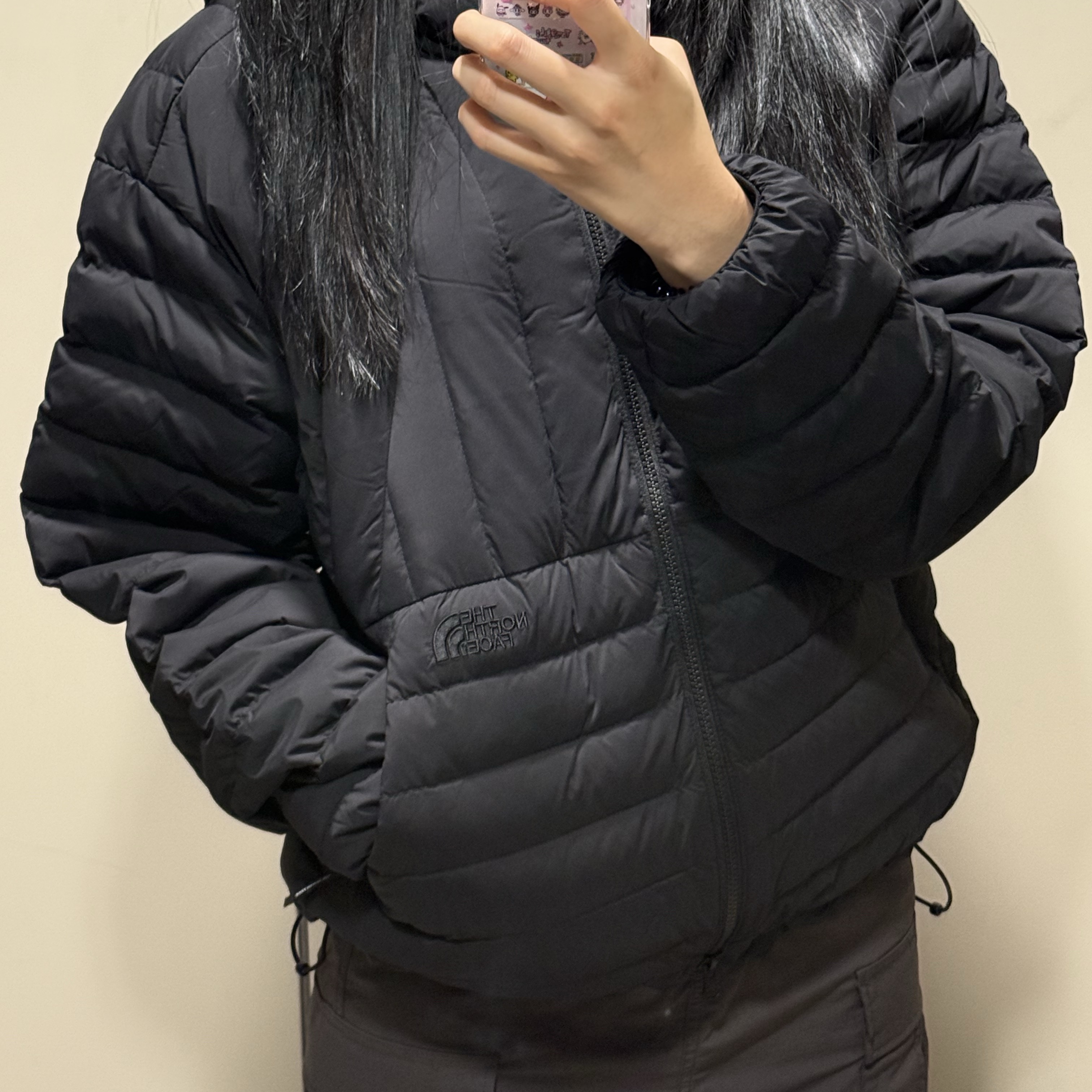 The North Face Coreline Down Jacket Black - 25FW 착용 스타일