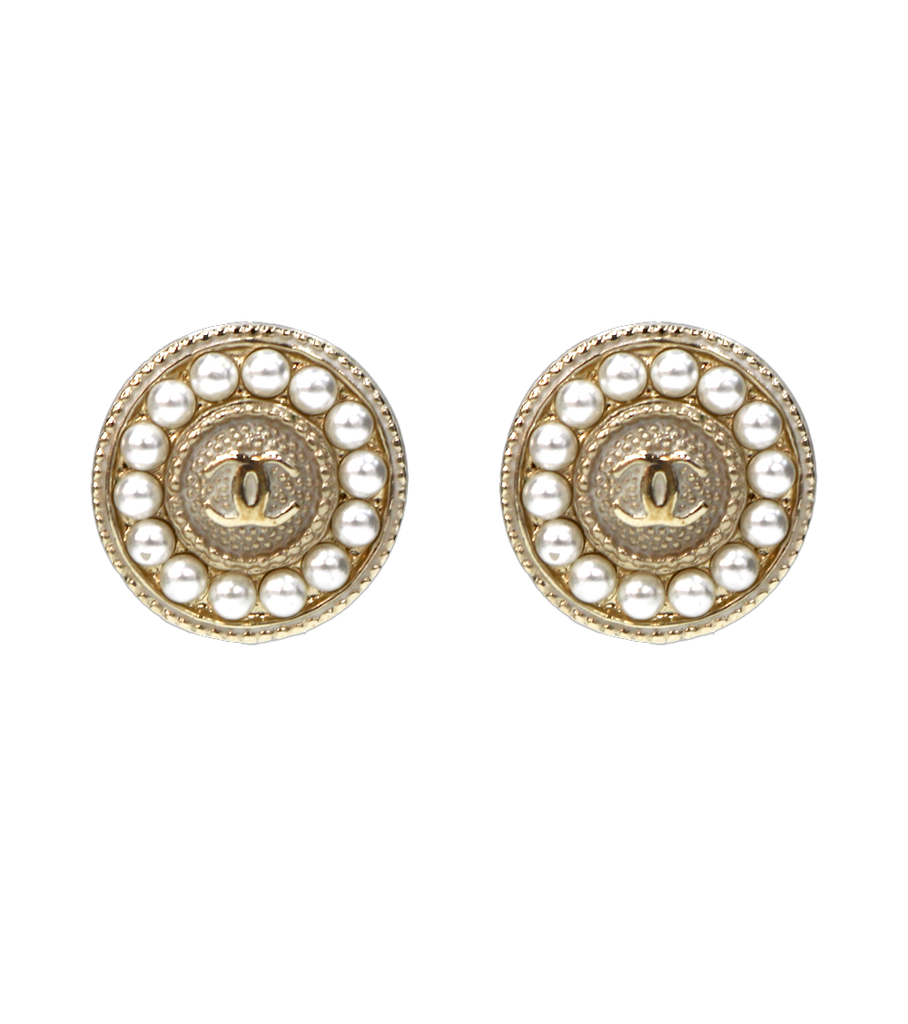 샤넬 진주 라운드 CC 귀찌 A-B34897(Chanel Pearl Round CC Earrings A-B34897) - 1