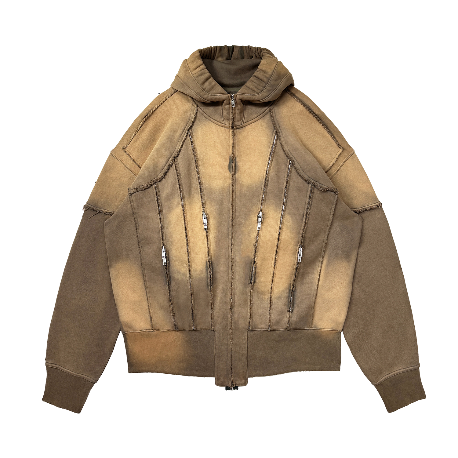 에러앤와이씨 슬래시스톰 웨더드 집업 후디 워시드 옐로우(ERRORNYC Slashstorm Weathered Zip-up Hoodie Washed Yellow)