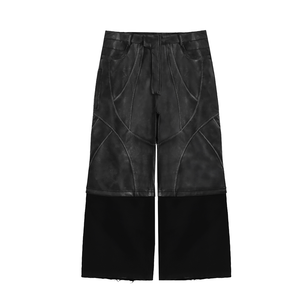 에러앤와이씨 패이즈쉬프트 디테쳐블 레더 팬츠 블랙(ERRORNYC Phase-Shift Detachable Leather Pants Black)